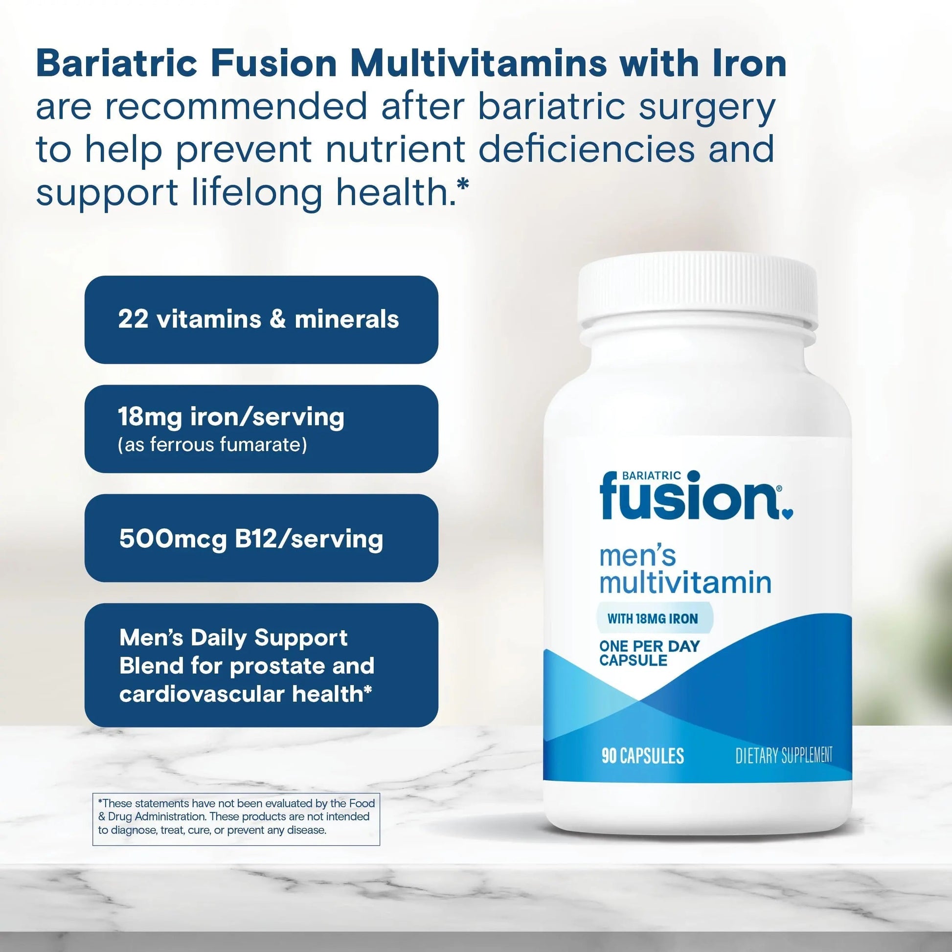 Bariatric Fusion One Per Day Bariatric Multivitamin with Iron for Men | with Prostate and Heart Support Vitamins* | Bariatric Fusion buy supplements canada