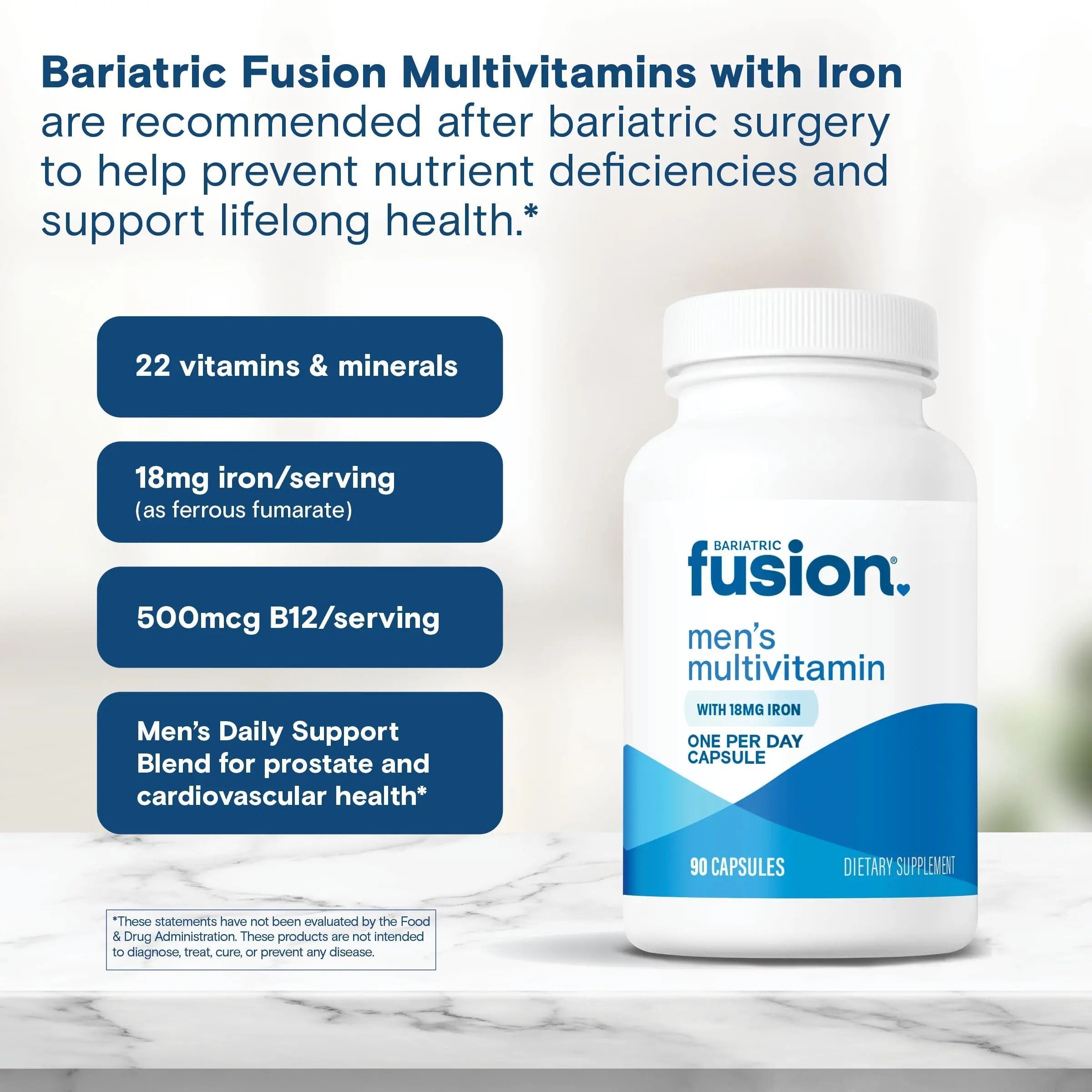 Bariatric Fusion One Per Day Bariatric Multivitamin with Iron for Men | with Prostate and Heart Support Vitamins* | Bariatric Fusion buy supplements canada
