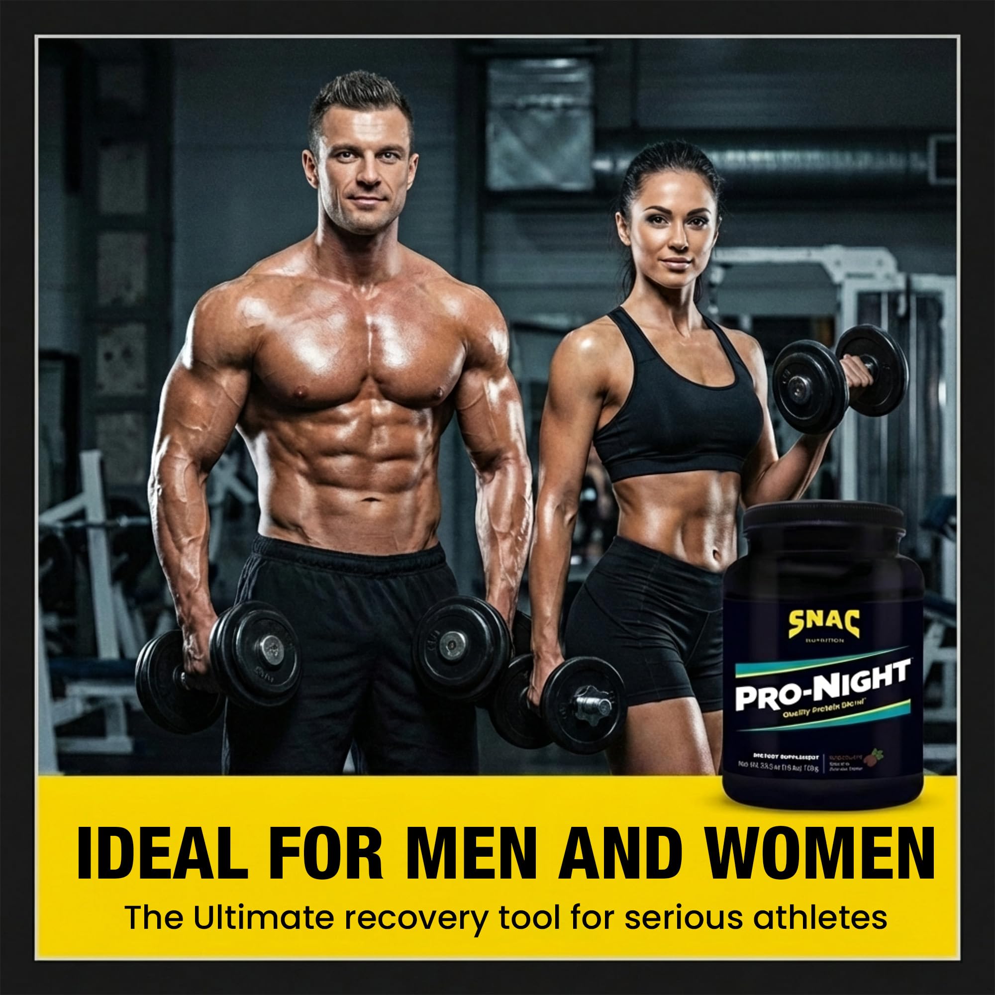 SNAC Pro-Night Protein Powder Blend - Quality Protein Powder for Men and Women, Nighttime Recovery, High Protein Supplement, Supports Muscle Repair, 26g Protein per Serving, Chocolate Flavor, 1.6 lbs SNAC buy supplements canada
