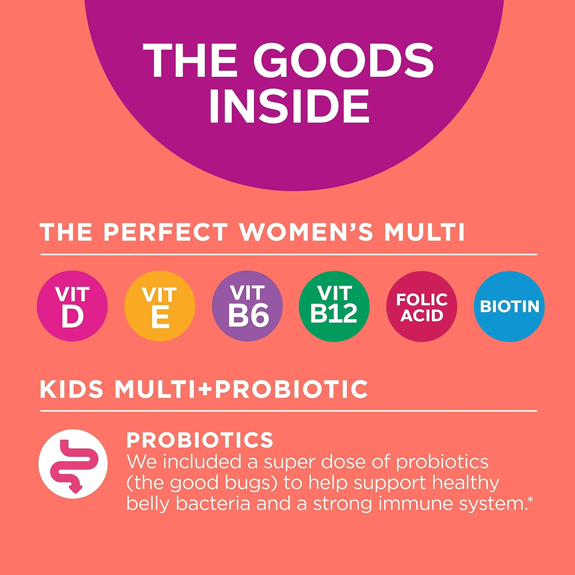 OLLY Gift, Family 2 Pack: Women's Multivitamin Gummy (90 Count), Kids Multivitamin + Probiotic Gummy (70 Count), Vitamins A, D, C, E, B, Chewable Supplement OLLY buy supplements canada