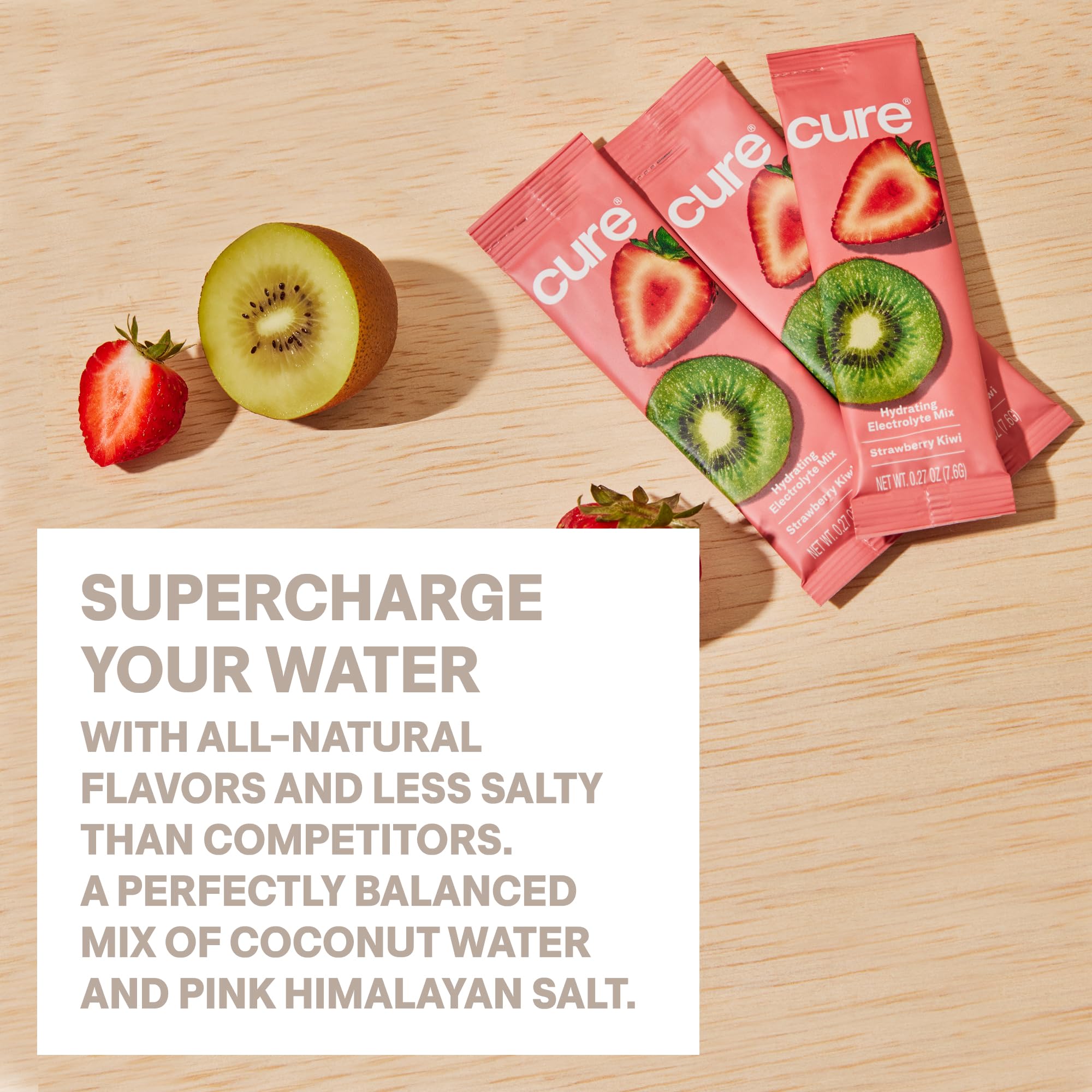 Cure Hydration | Plant-Based Electrolyte Drink Mix | No Added Sugar | FSA-HSA | Dehydration Relief Powder Made with Coconut Water | Non-GMO | Vegan | 28 Servings Jar - Strawberry Kiwi Cure Hydration buy supplements canada
