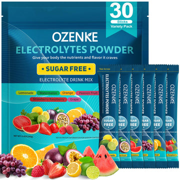 OZENKE Electrolytes Powder Packets, 30 Sticks Hydration Packets Sugar Free, Electrolyte Drink Mix Travel Electrolyte Packets OZENKE buy supplements canada
