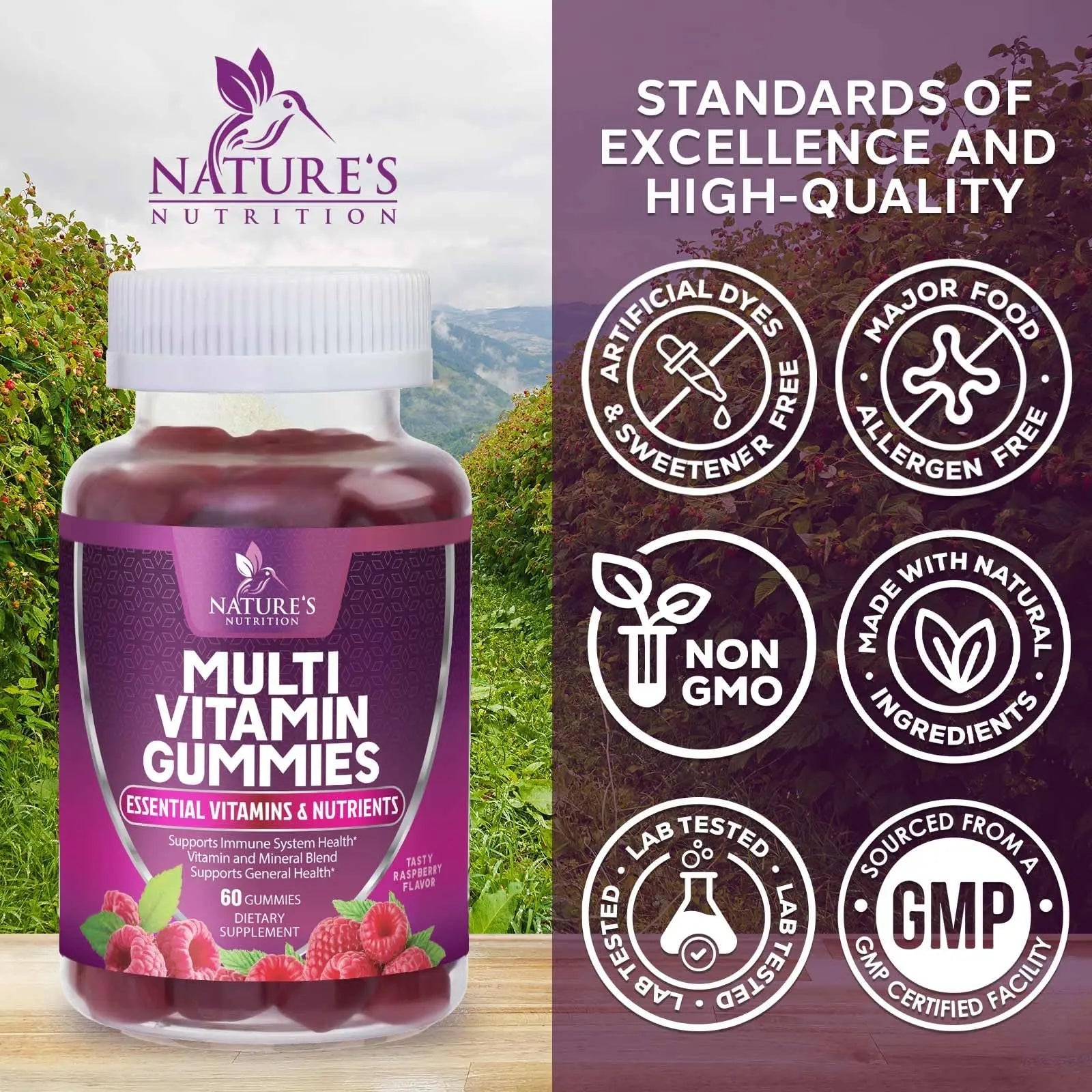 Multivitamin Gummies for Adult with Vitamins A, C, D, B12 - Gummy Multivitamins for Daily Nutritional Support Nature's Nutrition buy supplements canada