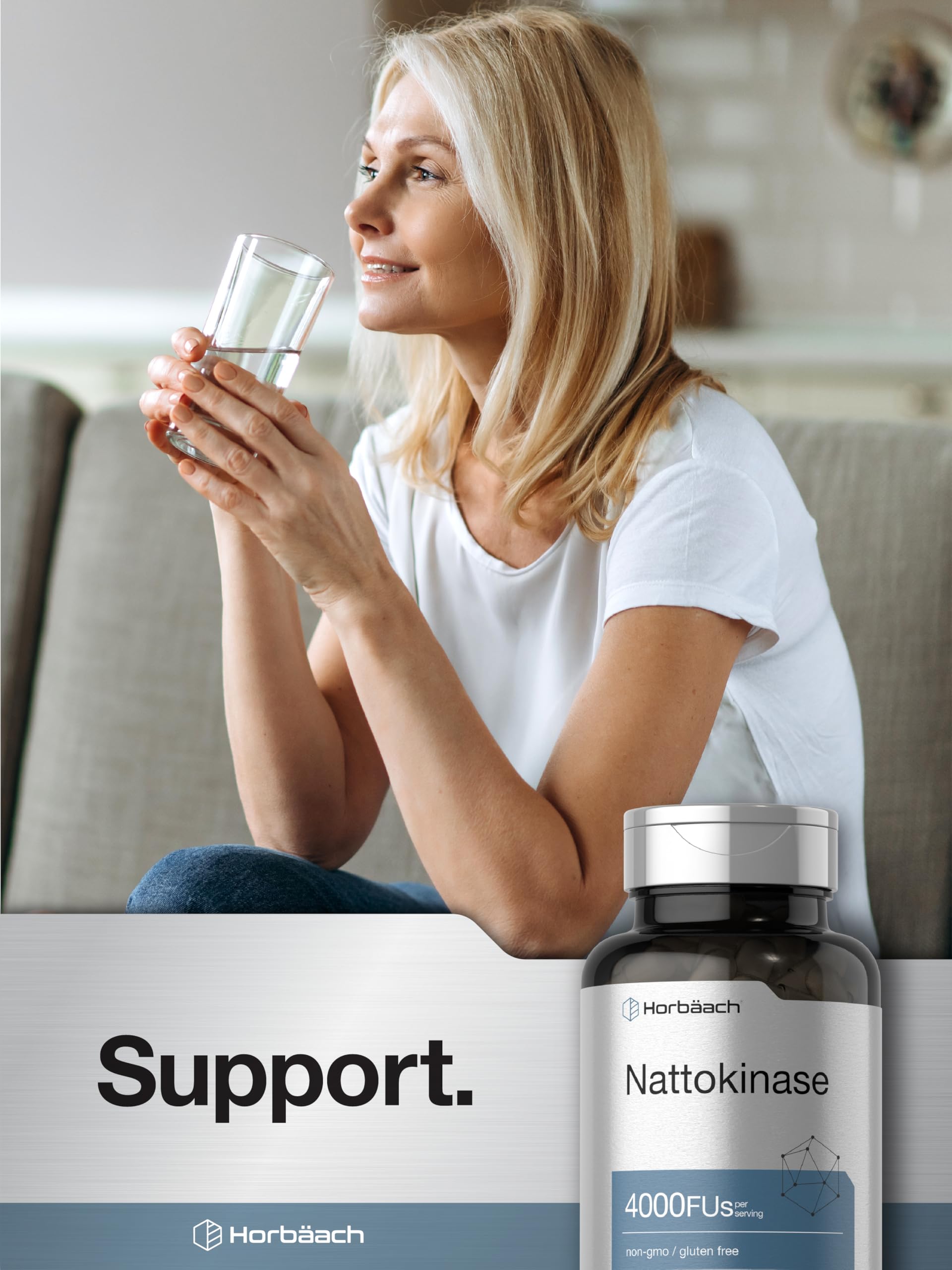 Horbäach Nattokinase Supplement 4000 FU | 150 Capsules | Non-GMO, Gluten Free Horbäach buy supplements canada