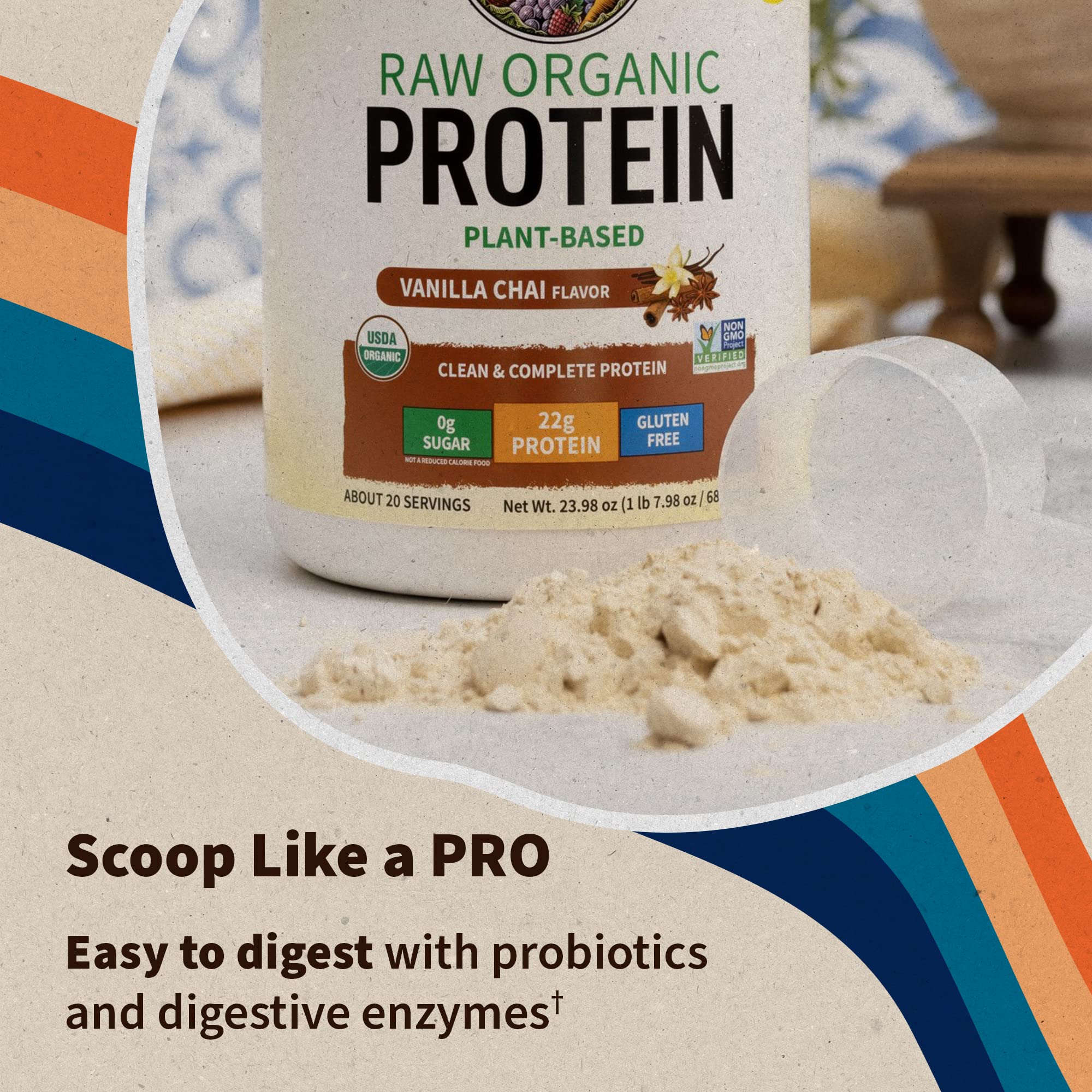 Garden of Life, Organic Vegan Vanilla Chai Protein Powder -22g Complete Plant Based Raw Garden of Life buy supplements canada