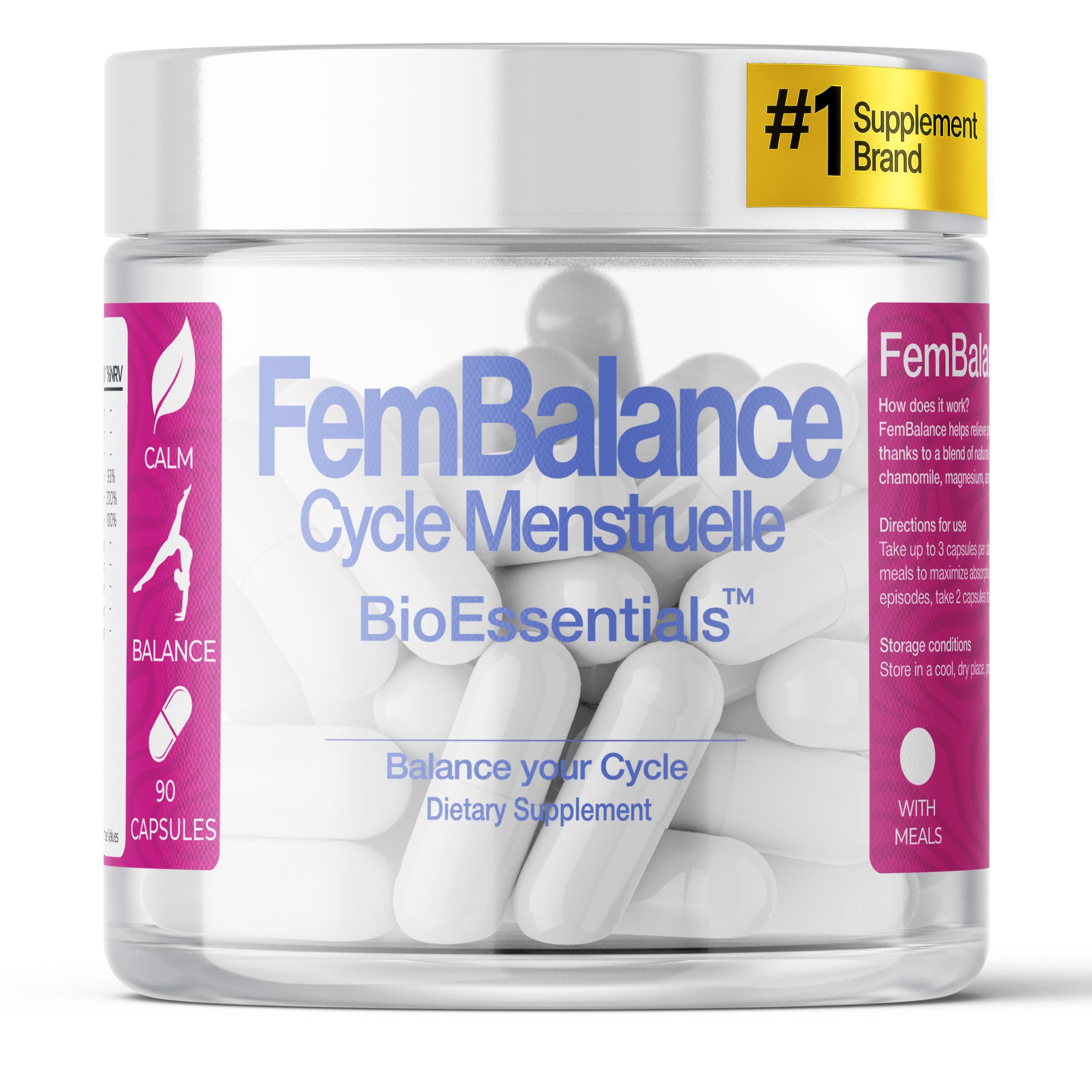 BioEssentials FemBalance® – Women’s Hormone Balance Supplement for PMS Support & Menstrual Cramp Relief - Ashwagandha, Magnesium & Chamomile for Hormonal Balance, Mood & Energy – 90 Vegan Capsules BioEssentials buy supplements canada