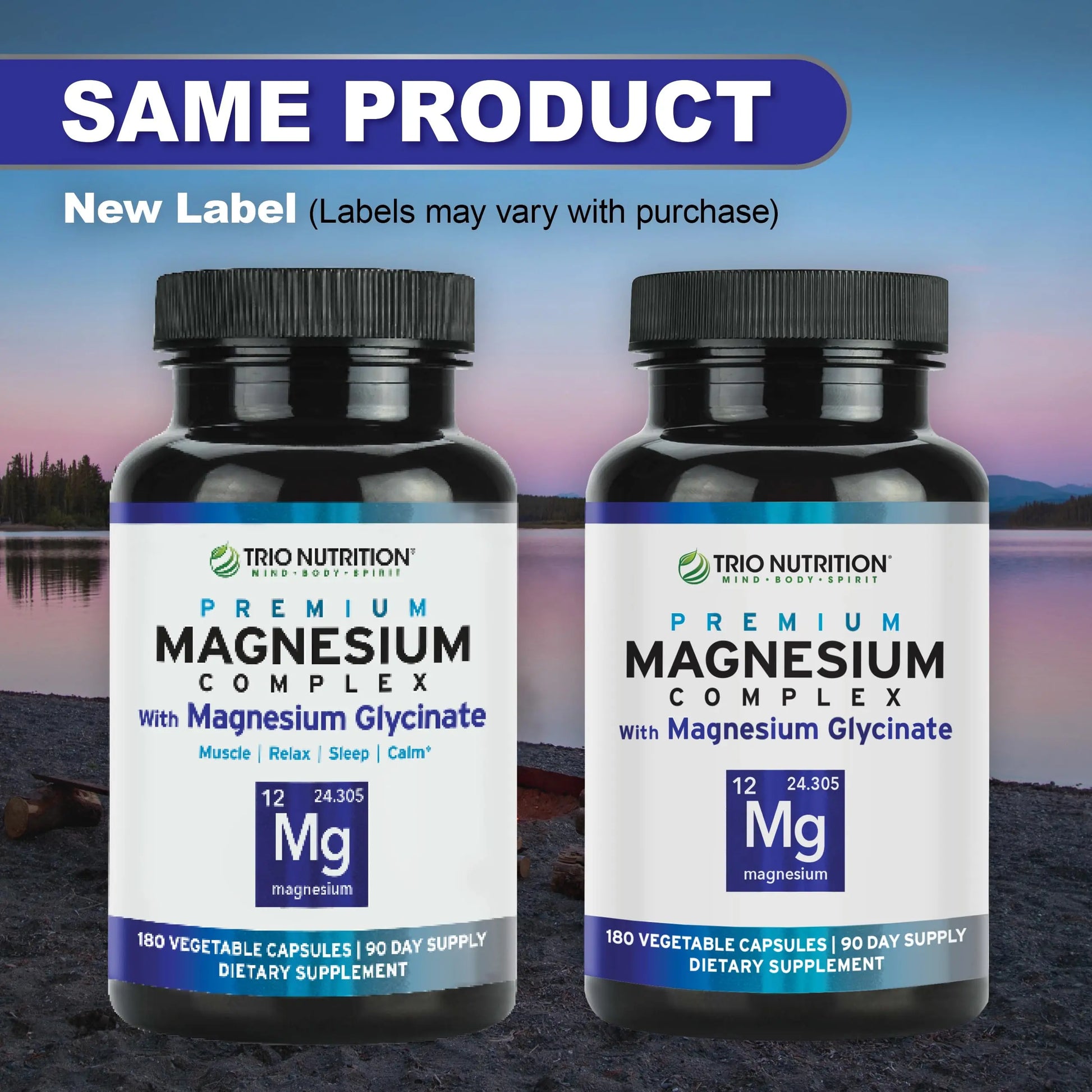 Trio Nutrition Magnesium Complex 90 Day Supply 420 mg | Natural Calm, Relax, Stress Relief, and Muscle Recovery |Magnesium Glycinate Supplement with Vitamin B6 for Rapid Absorption* TRIO NUTRITION buy supplements canada