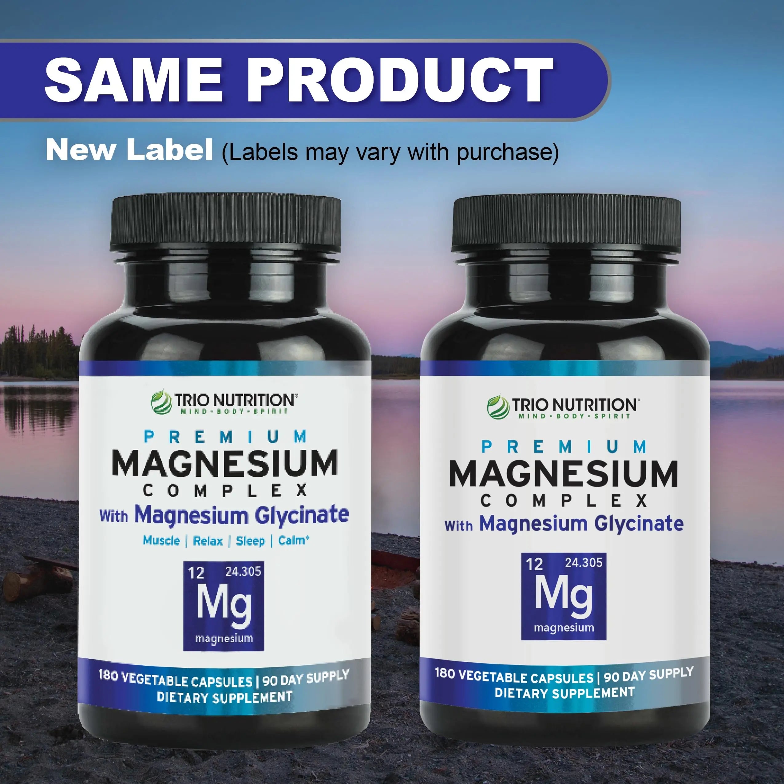 Trio Nutrition Magnesium Complex 90 Day Supply 420 mg | Natural Calm, Relax, Stress Relief, and Muscle Recovery |Magnesium Glycinate Supplement with Vitamin B6 for Rapid Absorption* TRIO NUTRITION buy supplements canada