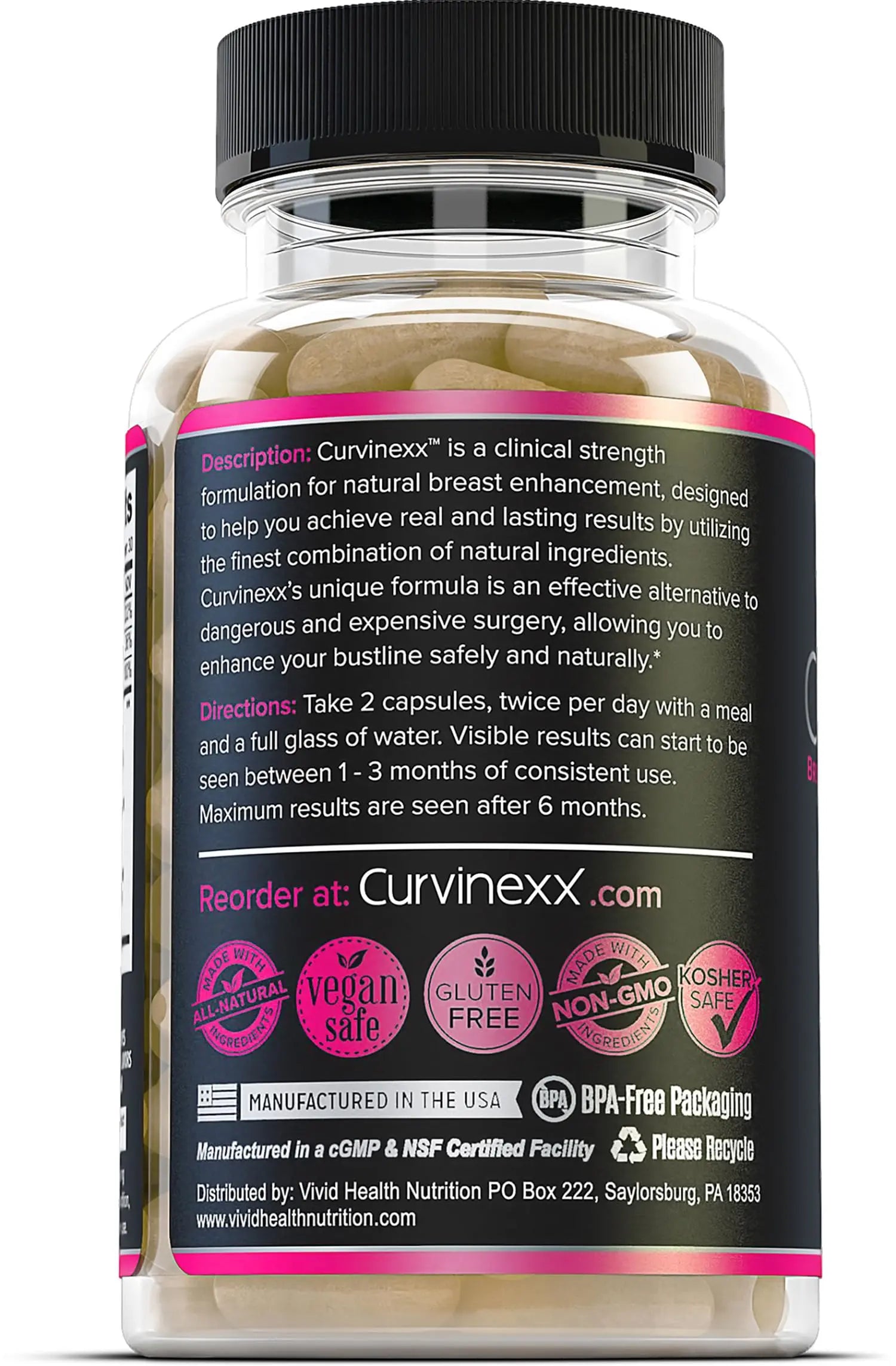 CURVINEXX (3 Bottles) - Natural Breast Toning and Firming Supplement. Lift, Firm and Enhance your Bust Naturally... Curvinexx buy supplements canada