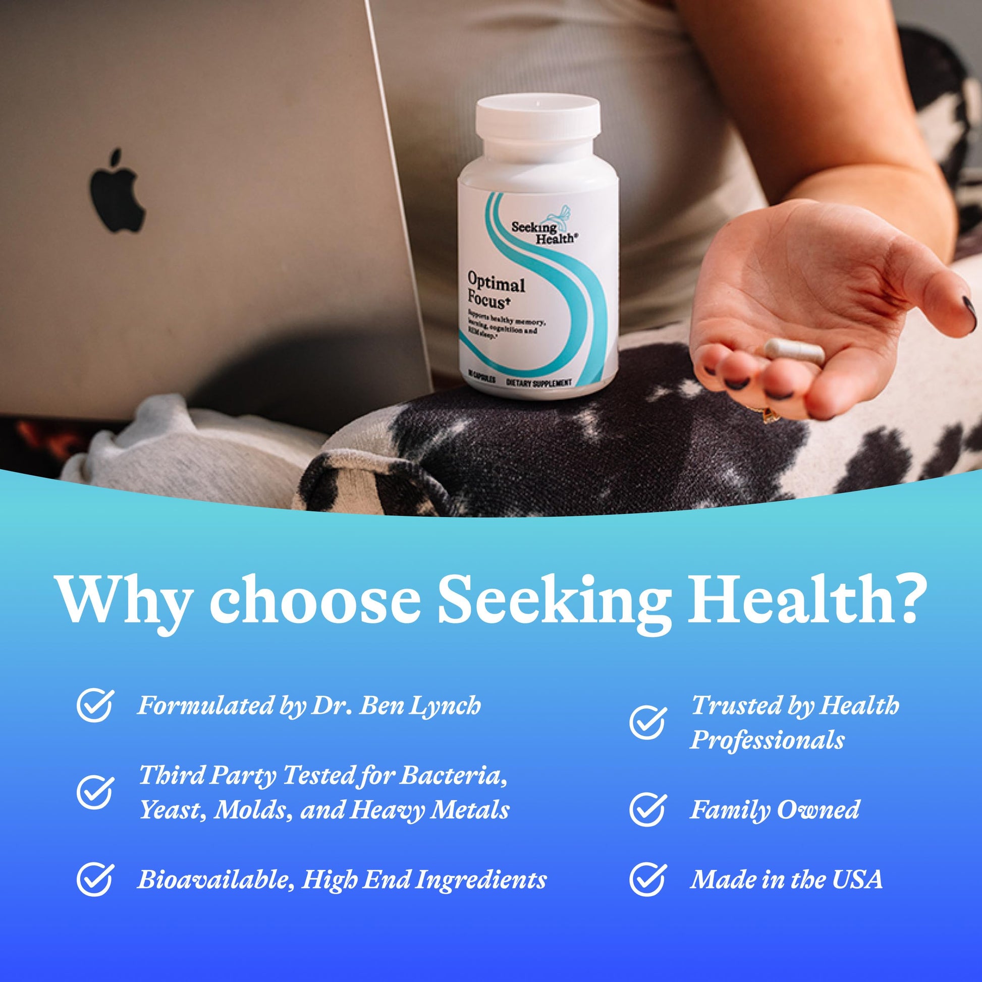 Seeking Health Optimal Focus, Stimulant-Free and Caffeine-Free Nootropic Support for Memory and Focus, with Choline, DHA from Algae, American Ginseng, Vegan and Vegetarian (60 Capsules) Seeking Health buy supplements canada
