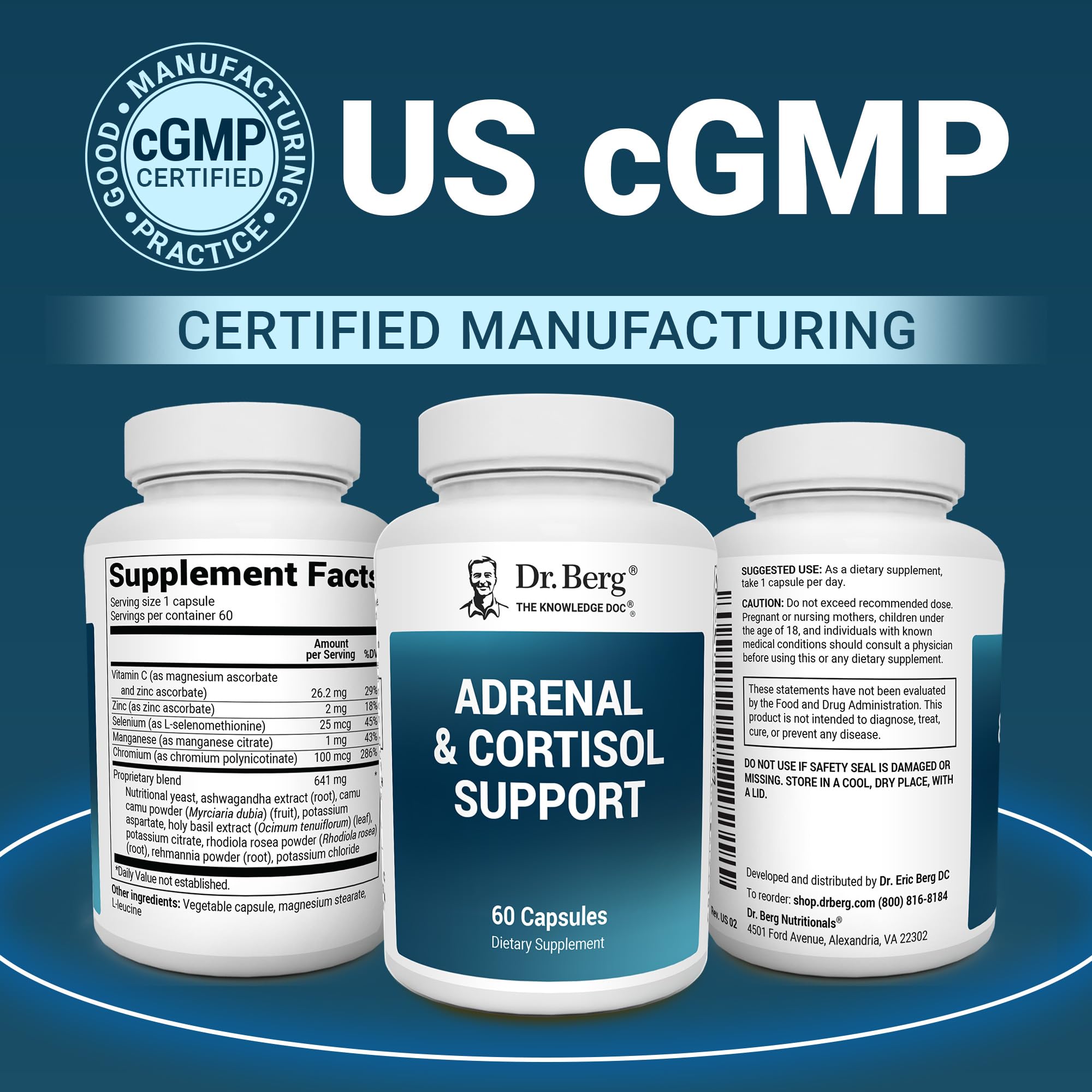 Dr. Berg Adrenal & Cortisol Capsules - Adrenal Supplement & Cortisol Manager - Mood, Focus, Relaxation and Stress Support - Adrenal Supplements with Ashwagandha Extracts - 60 Capsules Dr. Berg Nutritionals buy supplements canada
