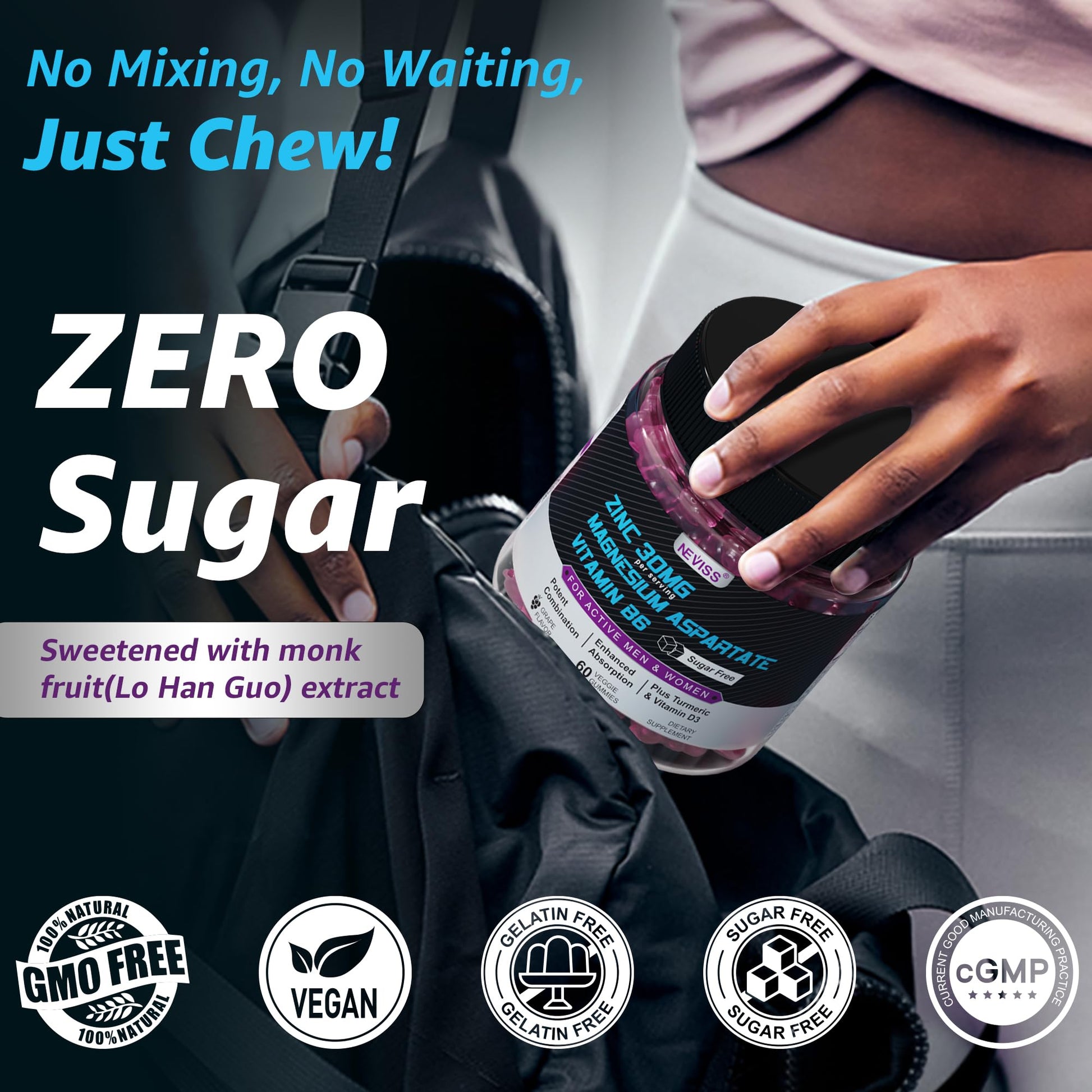 Zinc and Magnesium Supplement, Zinc Magnesium Aspartate Post Workout Gummies for Men Women, with Vitamin B6, B12, D3, Turmeric for Nighttime Recovery, Reduce Fatigue NEVISS buy supplements canada