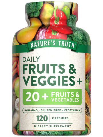 Nature's Truth Fruit and Veggies Supplement | 120 Vegetarian Capsules | 20+ Fruits & Vegetables | Vegetarian, Non-GMO, and Gluten Free Supplement Nature's Truth buy supplements canada