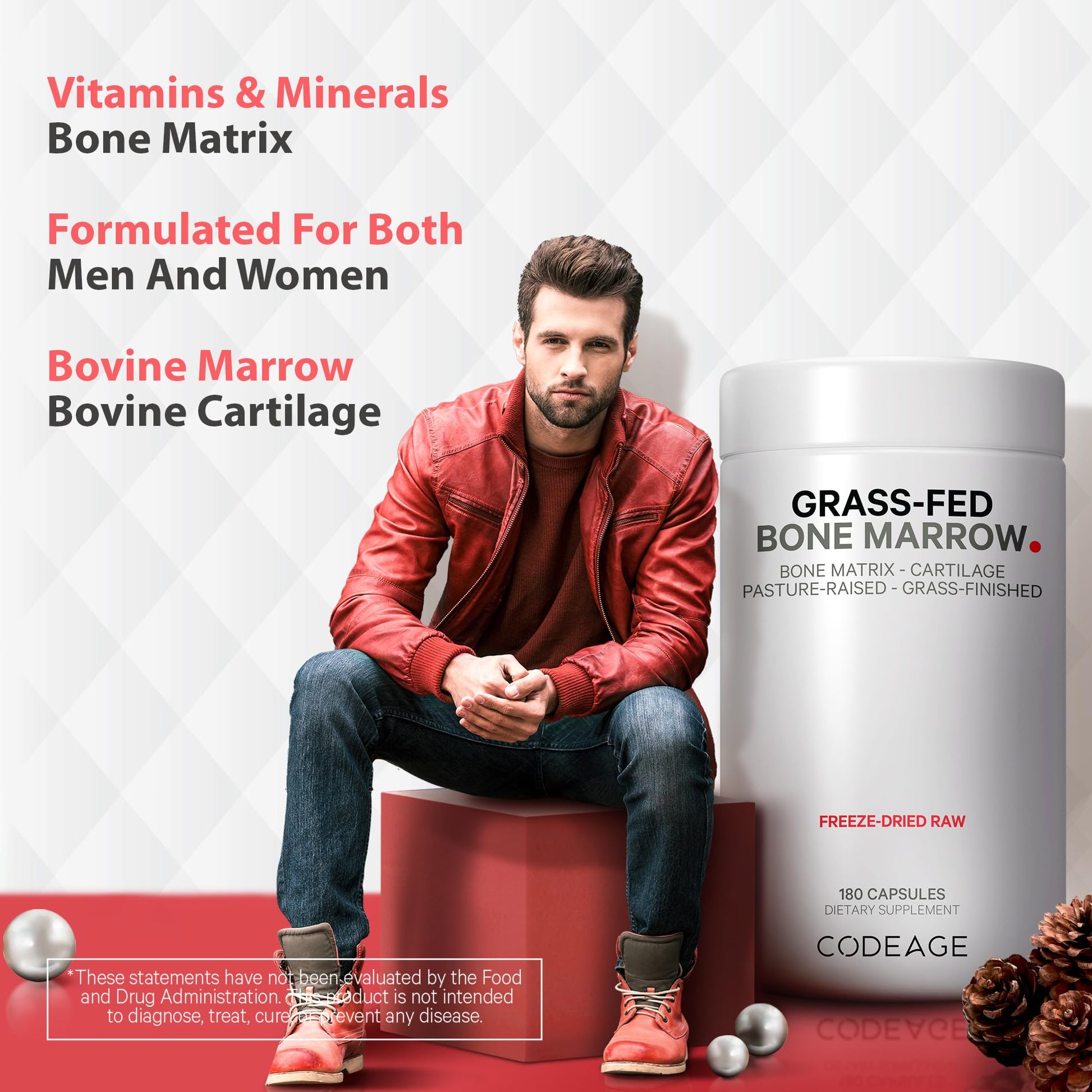 Codeage Grass Fed Bone Marrow, Full Spectrum Whole Bone Extract Codeage buy supplements canada