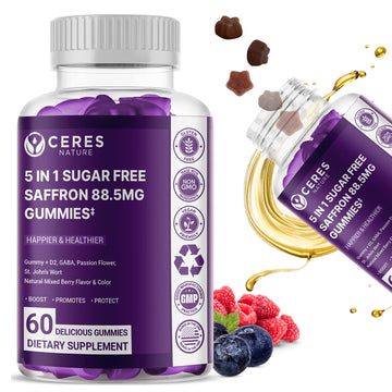 Premium Saffron Extract 88.5mg** Gummy - Appetite Control, Eye Support, Boost Energy Ceres Nature buy supplements canada