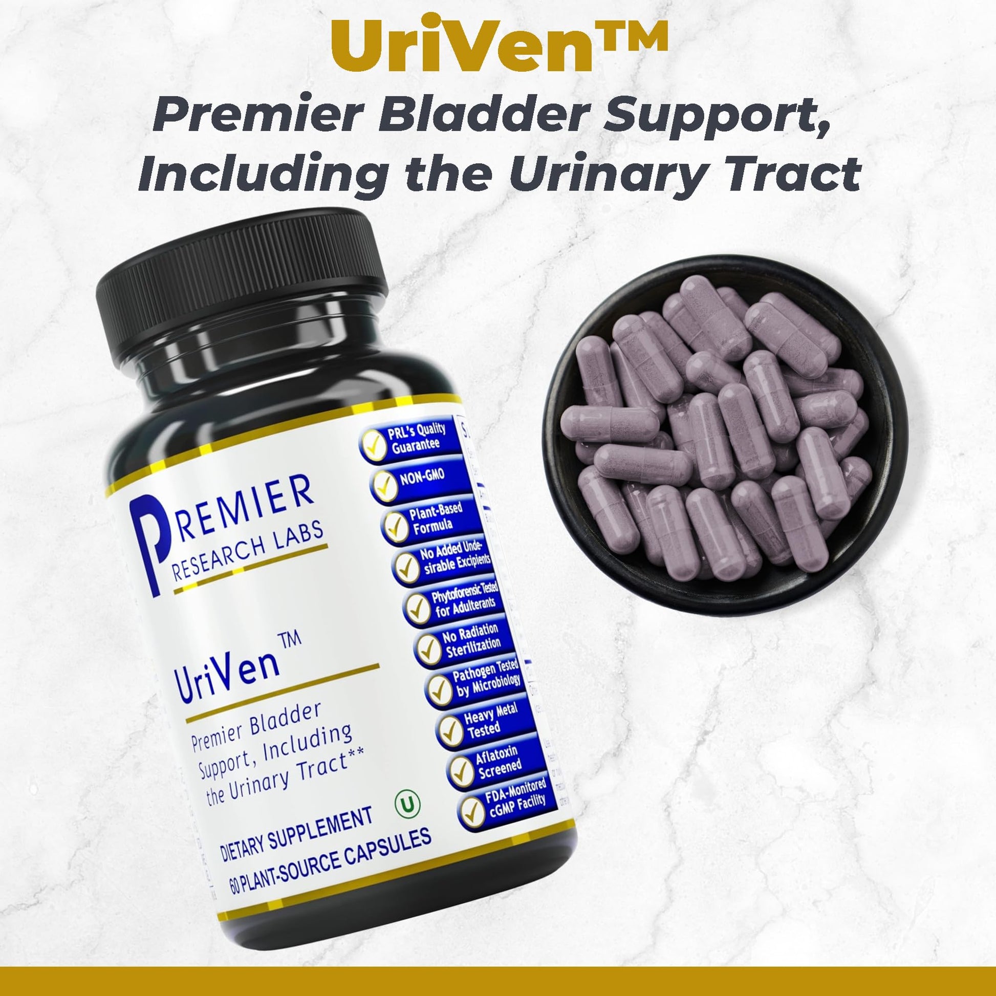 Premier Research Labs UriVen - Bladder Health Support for Women & Men, Cranberry Extract & Marshmallow Root, Urinary Relief, Bladder Relief, Bladder Control Supplement - 60 Vegetarian Capsules Premier Research Labs buy supplements canada