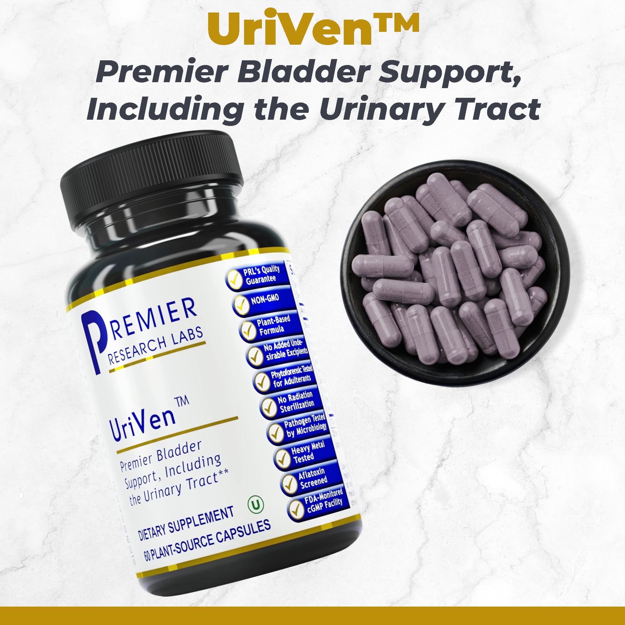 Premier Research Labs UriVen - Bladder Health Support for Women & Men, Cranberry Extract & Marshmallow Root, Urinary Relief, Bladder Relief, Bladder Control Supplement - 60 Vegetarian Capsules Premier Research Labs buy supplements canada