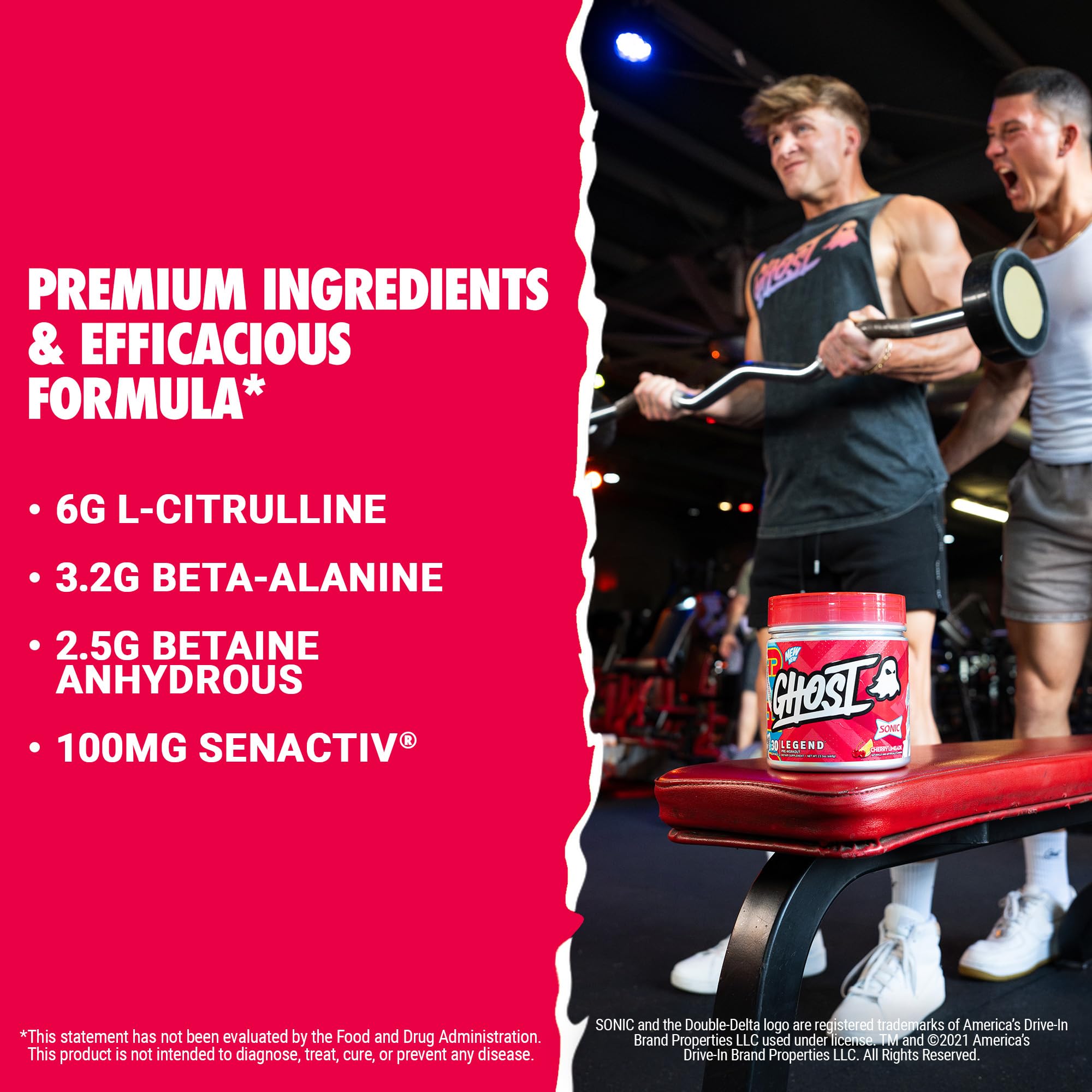 GHOST Legend Pre Workout Powder, Sonic Cherry Limeade - 30 Servings – Pre-Workout for Men & Women with Choline, L-Citrulline, GHOST buy supplements canada