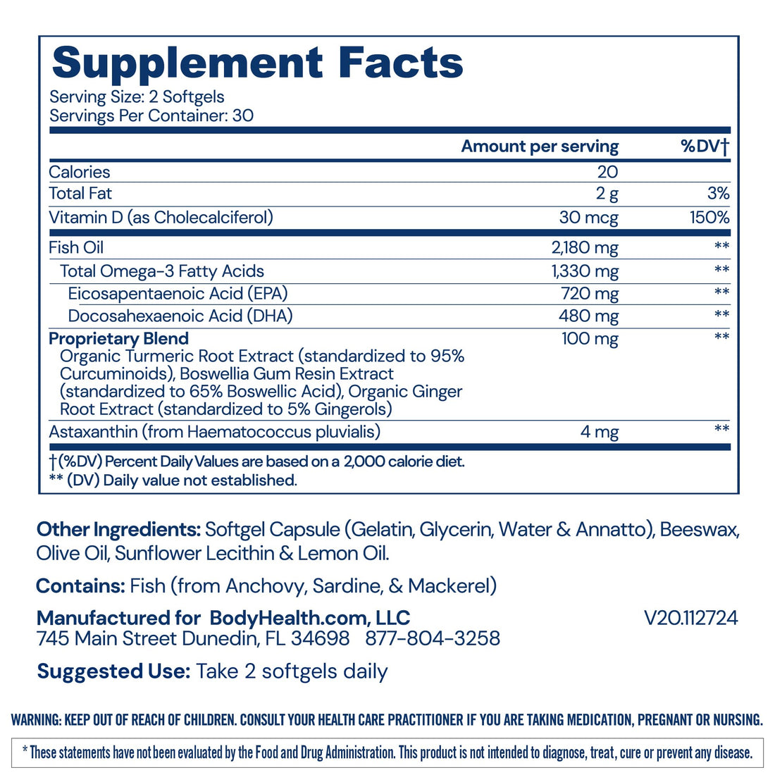 BodyHealth Omega 3 Health, Fish Oil Supplement for Women and Men, Heart and Brain Health, Fish Oil Pills, Fatty Acid Supplements, Omega 3 Vitamins - 60 Soft Gels BodyHealth buy supplements canada
