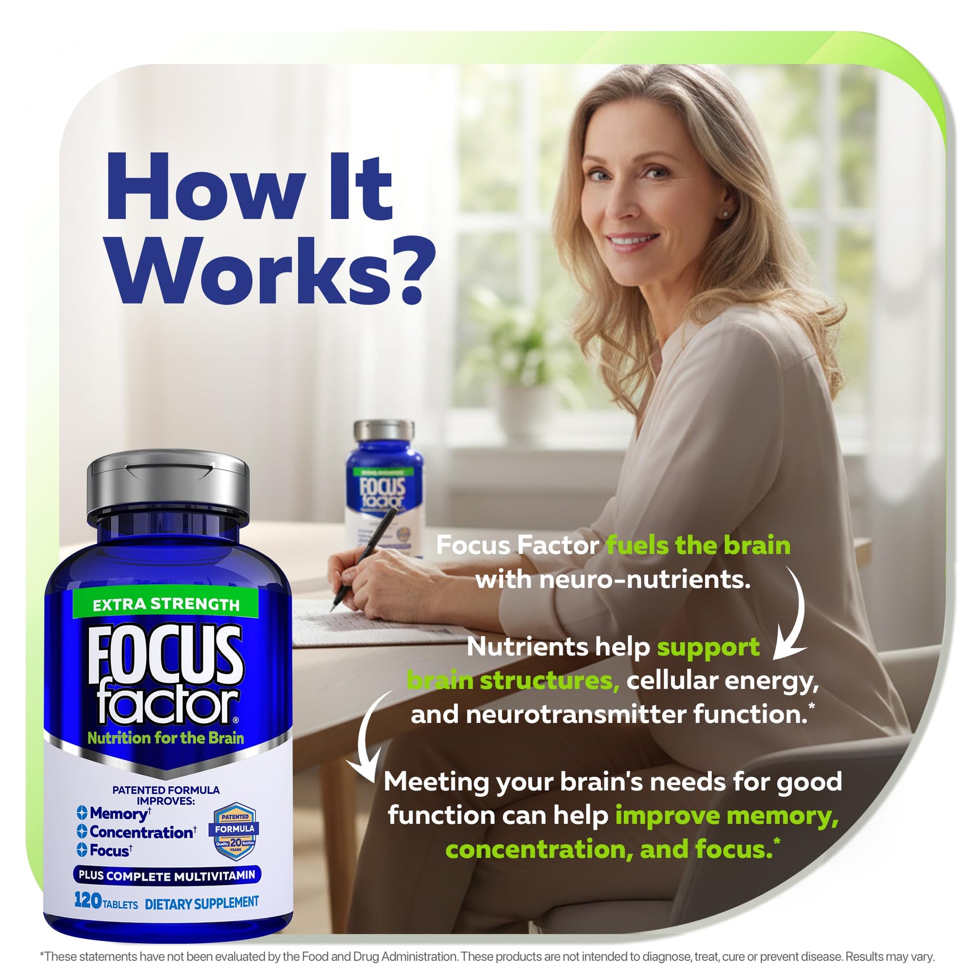 Focus Factor Adults Extra Strength, 120 Count - Brain Supplement for Memory, Concentration and Focus - Complete Multivitamin with DMAE Focus Factor buy supplements canada