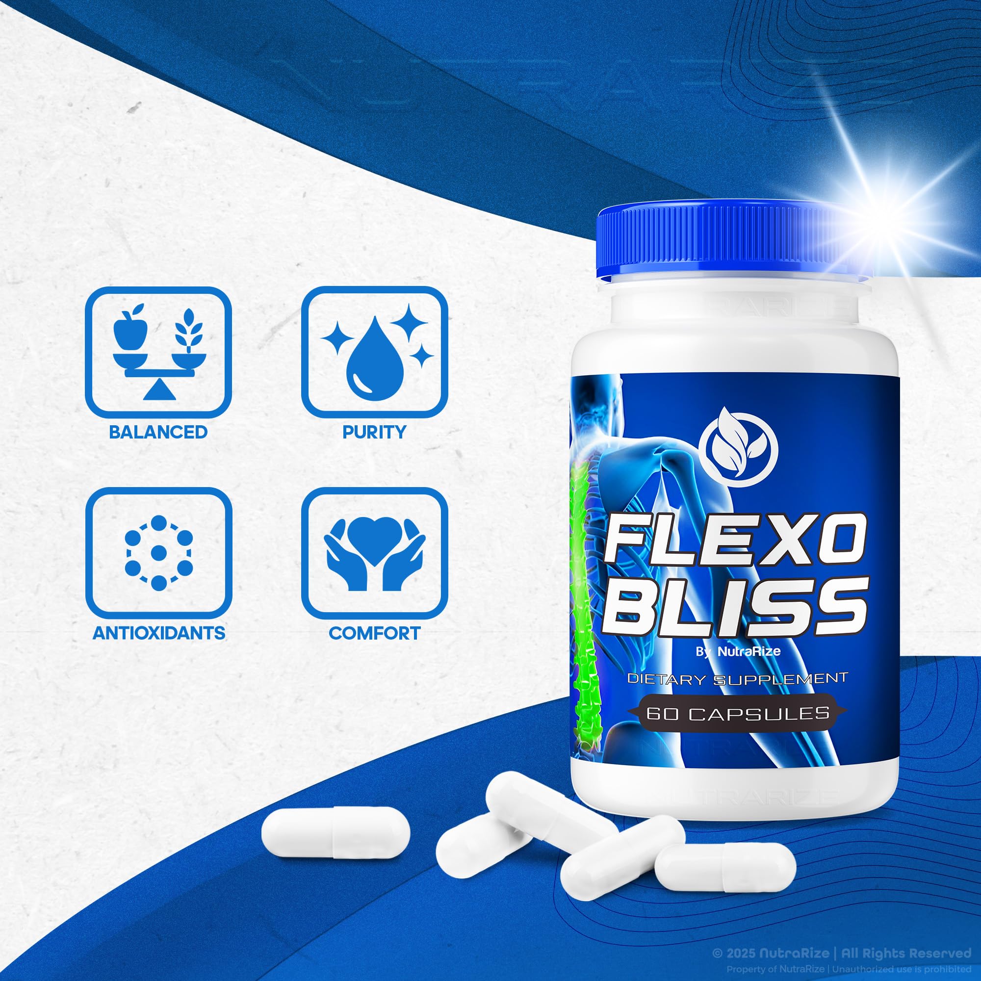 NutraRize Flexo Bliss, FlexoBliss Joint Health Support, All-Natural Supplement to Support Flexibility and Full Range of Motion, Official Flexo Bliss Reviews (60 Capsules) NutraRize buy supplements canada