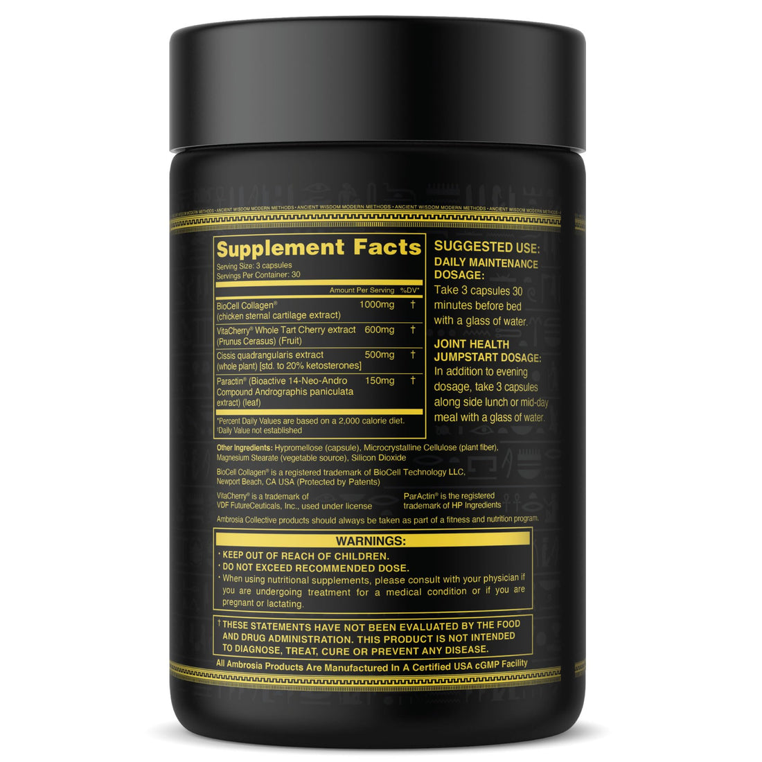 Ambrosia Mwendo - Joint & Ligament Repair | Strengthen Tendons & Increase Soft Tissue Extensibility | Muscle Soreness, & Recovery Time with BioCell Collagen | 90 Veggie Capsules Ambrosia buy supplements canada