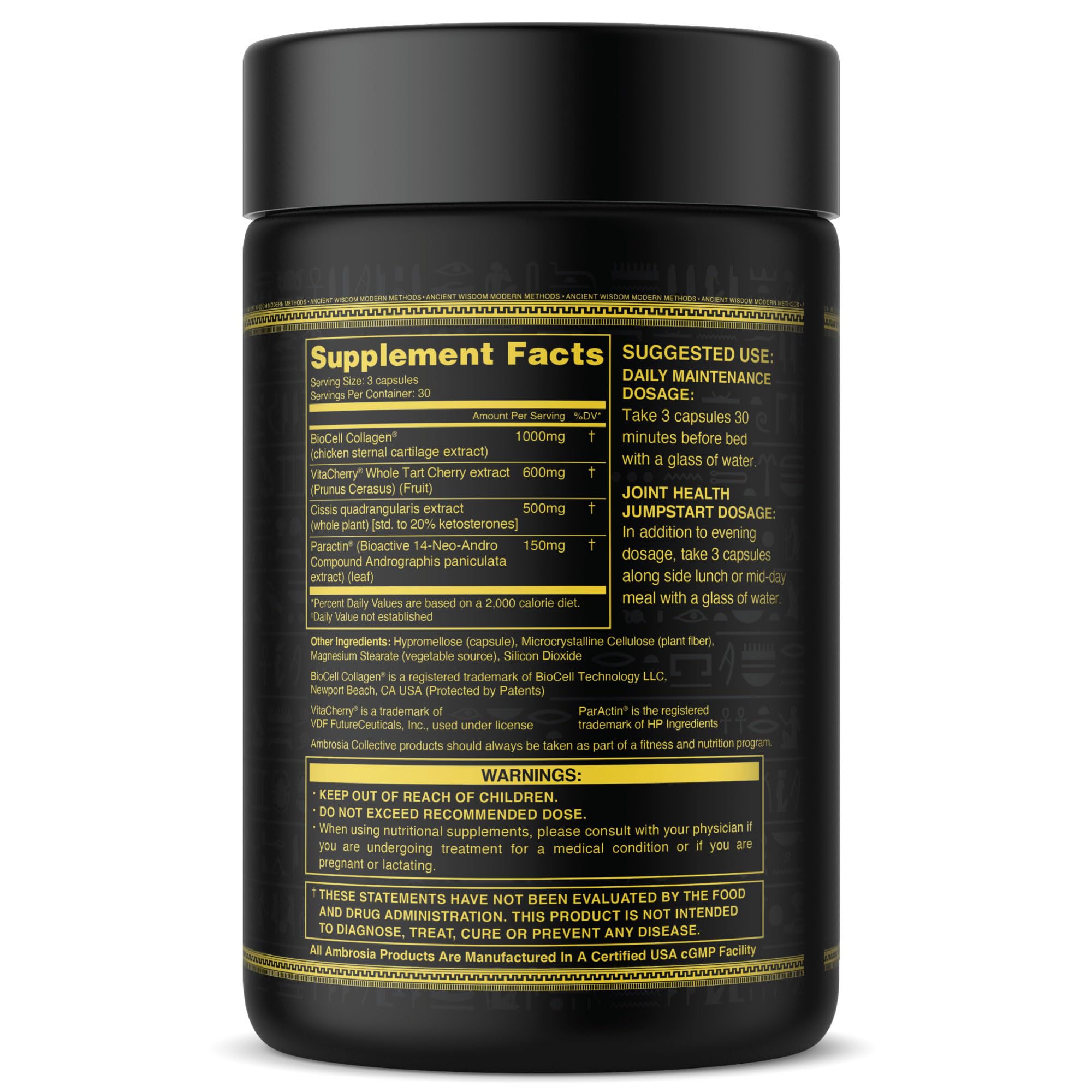 Ambrosia Mwendo - Joint & Ligament Repair | Strengthen Tendons & Increase Soft Tissue Extensibility | Muscle Soreness, & Recovery Time with BioCell Collagen | 90 Veggie Capsules Ambrosia buy supplements canada
