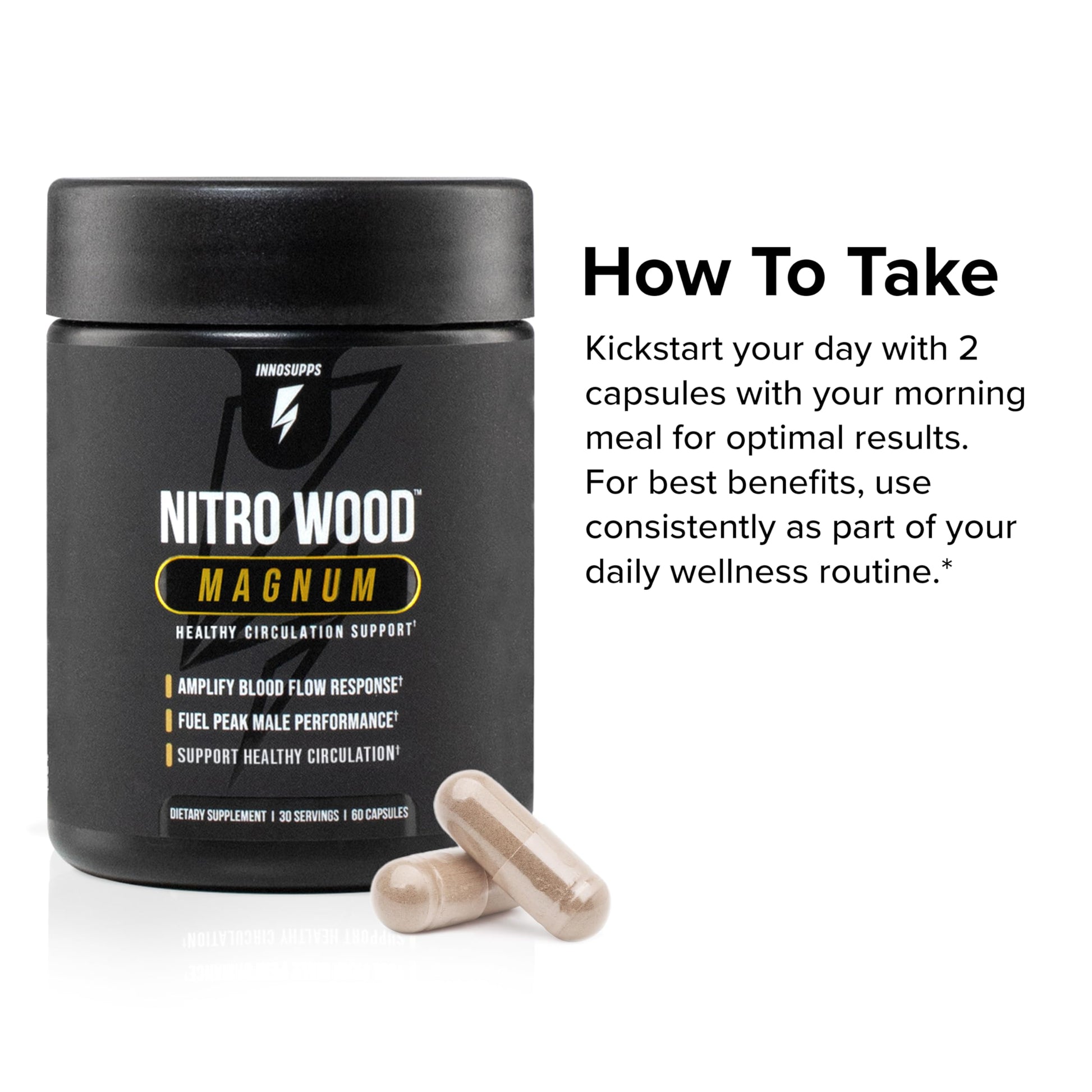 InnoSupps Nitro Wood Magnum – Nitric Oxide Booster for Men – Supports Blood Flow, Circulation & Male Performance – Stamina, Endurance & Size Support – 60 Veg Capsules InnoSupps buy supplements canada