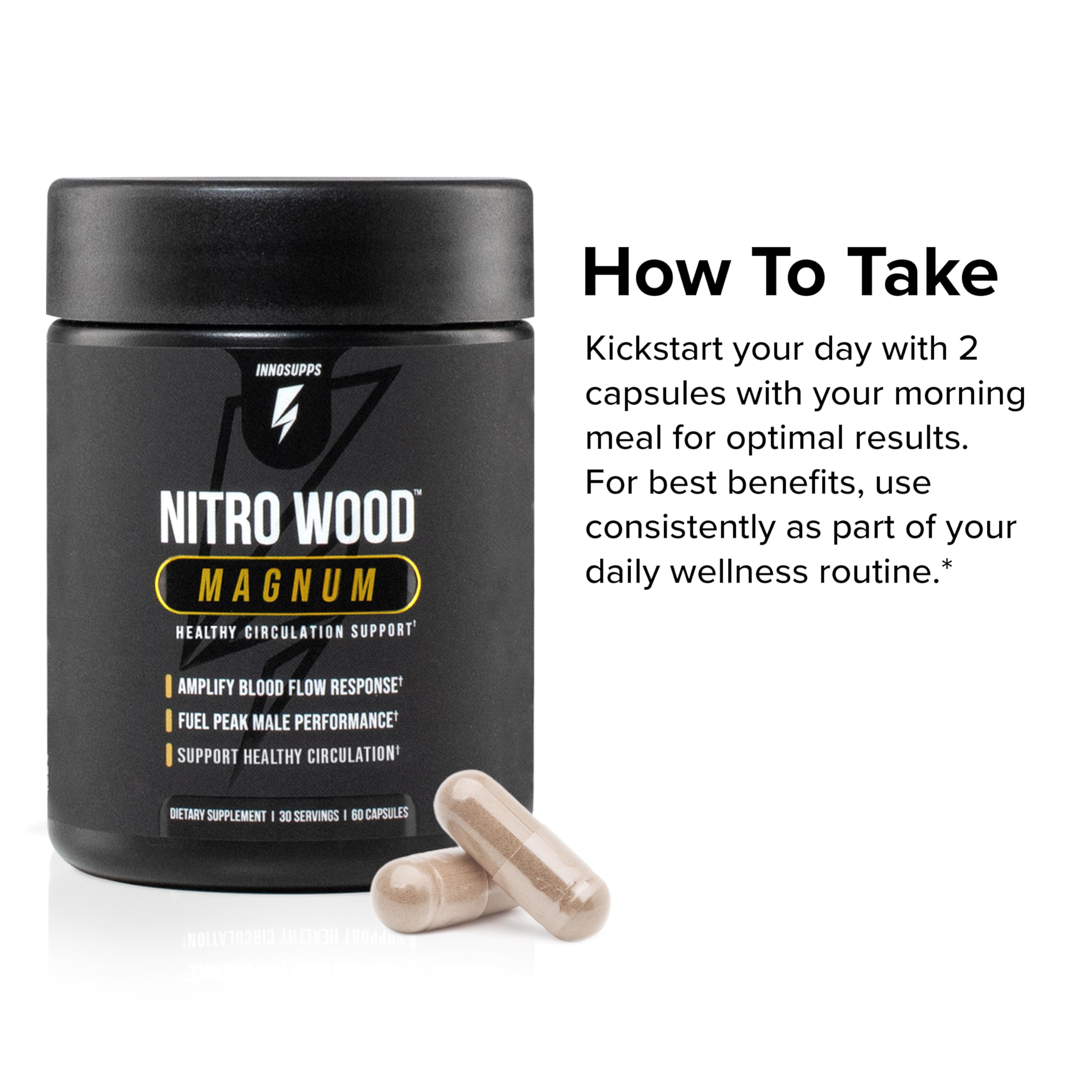 InnoSupps Nitro Wood Magnum – Nitric Oxide Booster for Men – Supports Blood Flow, Circulation & Male Performance – Stamina, Endurance & Size Support – 60 Veg Capsules InnoSupps buy supplements canada