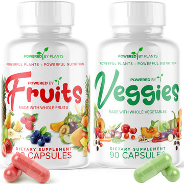 Daily Fruits and Veggies Supplement - 180 Capsules for 30 Days, Non GMO & Gluten Free Superfood with Natural Vitamins - Powered by Plants, 2-Pack POWERED X PLANTS buy supplements canada