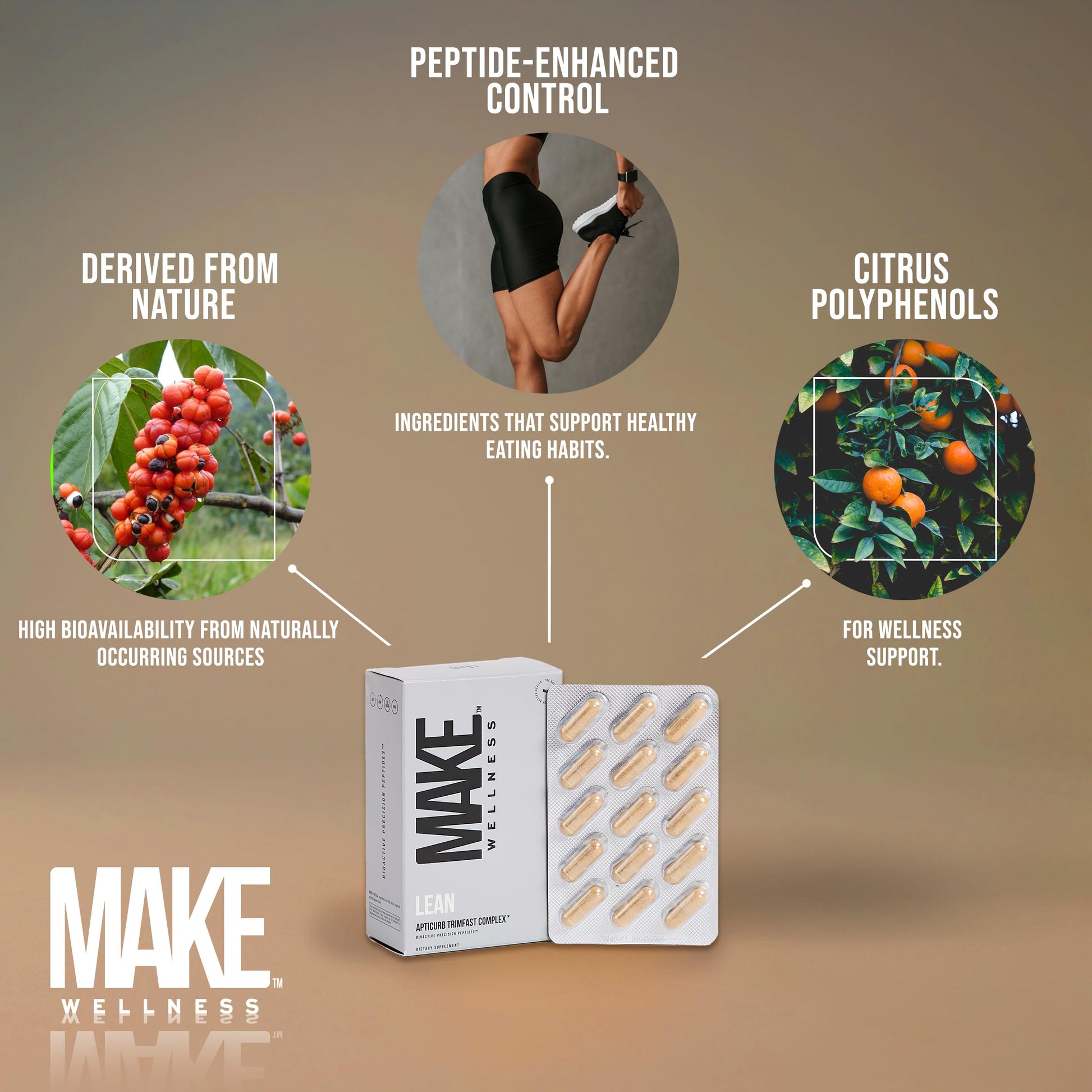 Make Wellness Lean Peptide Supplement | Supports Overall Wellness, Normal Muscle Health & Active Lifestyles | Bioactive Peptide Blend | Clean, Non-GMO Formula | 30 Servings for Daily Nutrition Make Wellness buy supplements canada