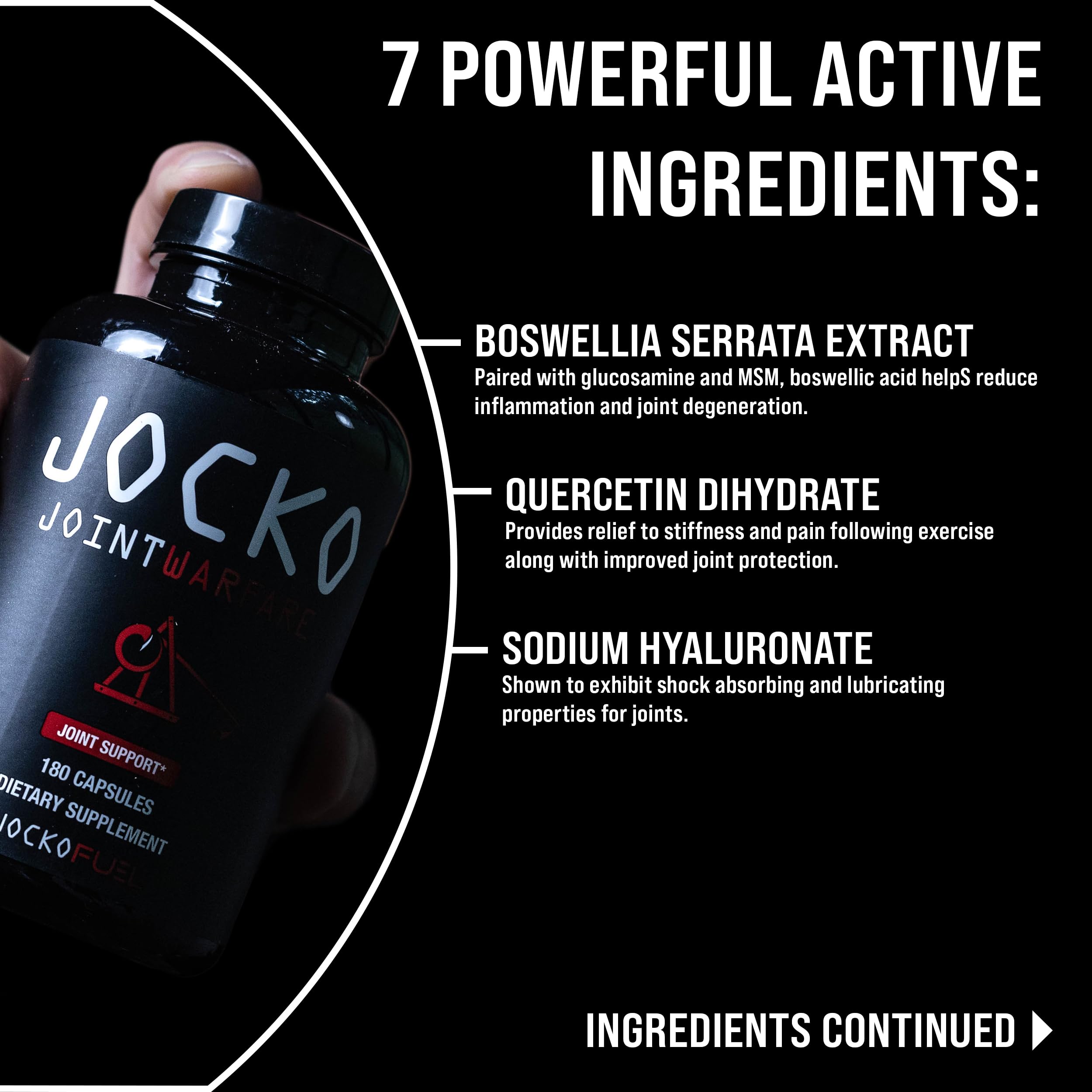 Jocko Fuel Joint Support Supplement - Glucosamine MSM for Joint Pain, Mobility, & Flexibility w/Turmeric & Boswellia (180 Capsules) Jocko Fuel buy supplements canada
