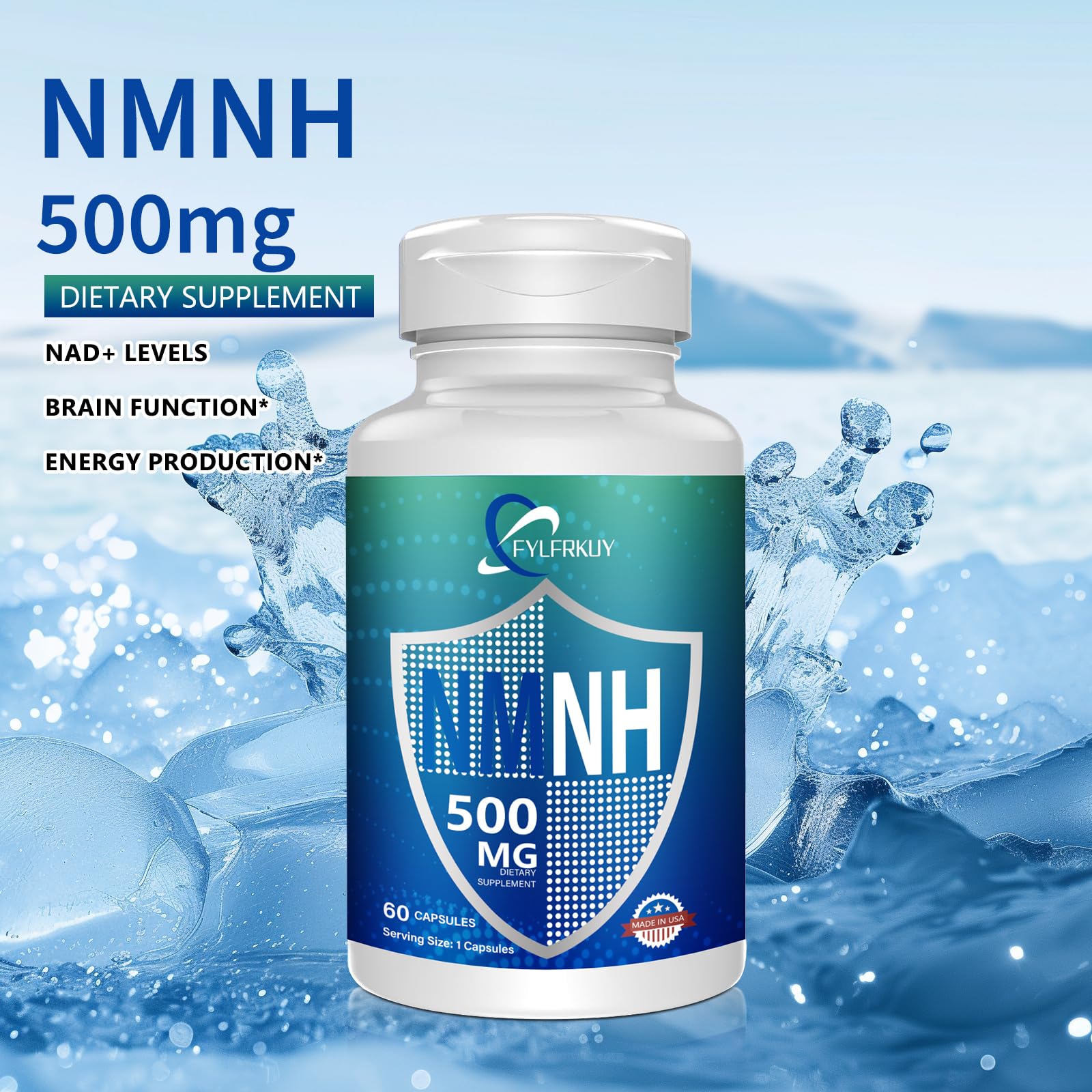 FYLFRKUY New NMNH 500mg Per Serving (Dihydronicotinamide Mononucleotide), NAD 𝐒𝐮𝐩𝐩𝐥𝐞𝐦𝐞𝐧𝐭𝐬 Pure Organic, More Effective Than NMN for Anti-Aging, Energy, Immunity, Focus - 60 Count FYLFRKUY buy supplements canada