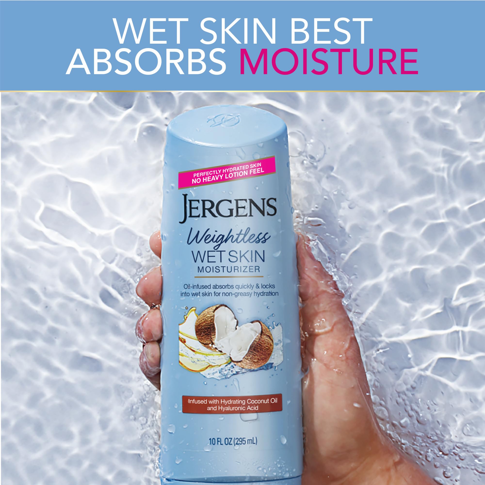 Jergens Wet Skin Body Lotion with Coconut Oil, In Shower Lotion for Dry Skin, Fast-Absorbing, Non-Sticky, Dermatologist Tested, 10 Ounce Jergens buy supplements canada
