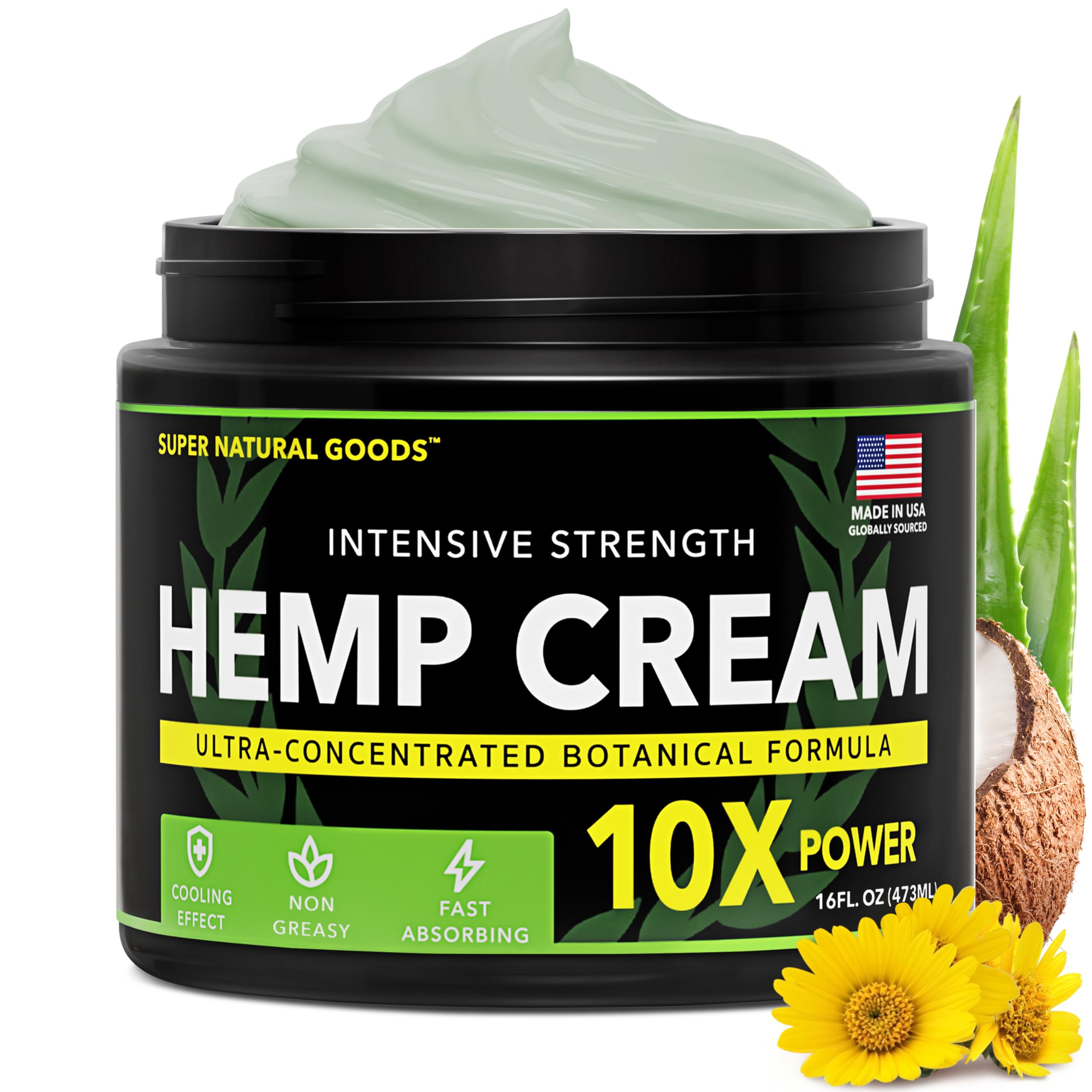 Super Natural Goods Hemp Cream with Hemp Oil, Turmeric, Arnica & Menthol – Botanical Cream with a Cooling Sensation for Localized Application (16oz) Super Natural Goods buy supplements canada