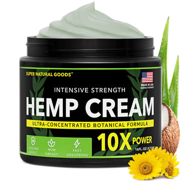 Super Natural Goods Hemp Cream with Hemp Oil, Turmeric, Arnica & Menthol – Botanical Cream with a Cooling Sensation for Localized Application (16oz) Super Natural Goods buy supplements canada