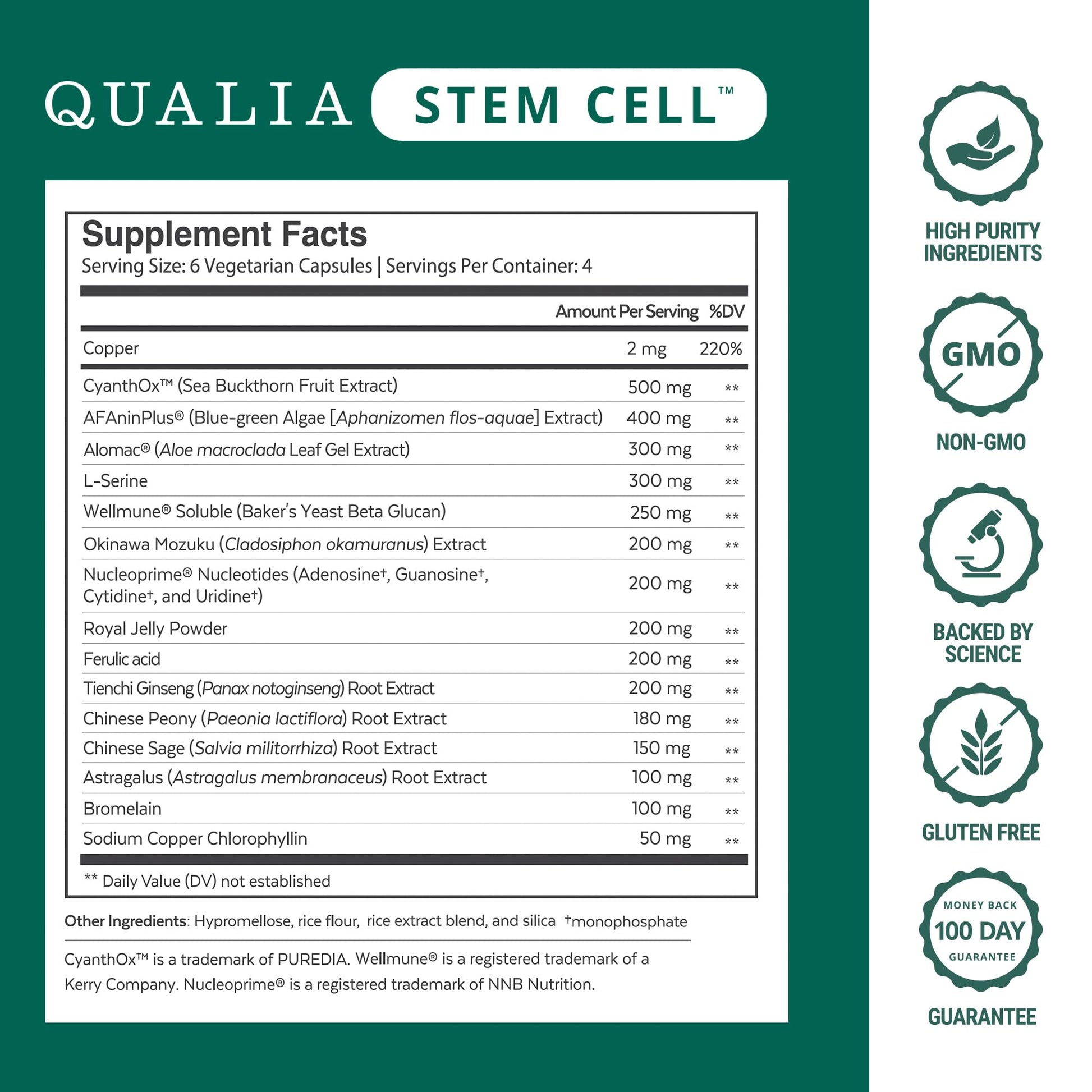 Qualia Stem Cell — Stem Cell Supplement Support with Royal Jelly, Astragalus & Sea Buckthorn | 16 Ingredients | 4 Days a Month | Helps Body Naturally heal* QUALIA LIFE SCIENCES buy supplements canada
