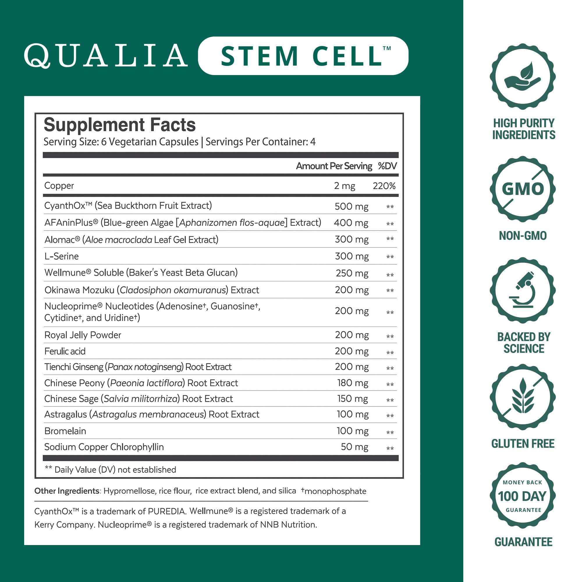 Qualia Stem Cell — Stem Cell Supplement Support with Royal Jelly, Astragalus & Sea Buckthorn | 16 Ingredients | 4 Days a Month | Helps Body Naturally heal* QUALIA LIFE SCIENCES buy supplements canada