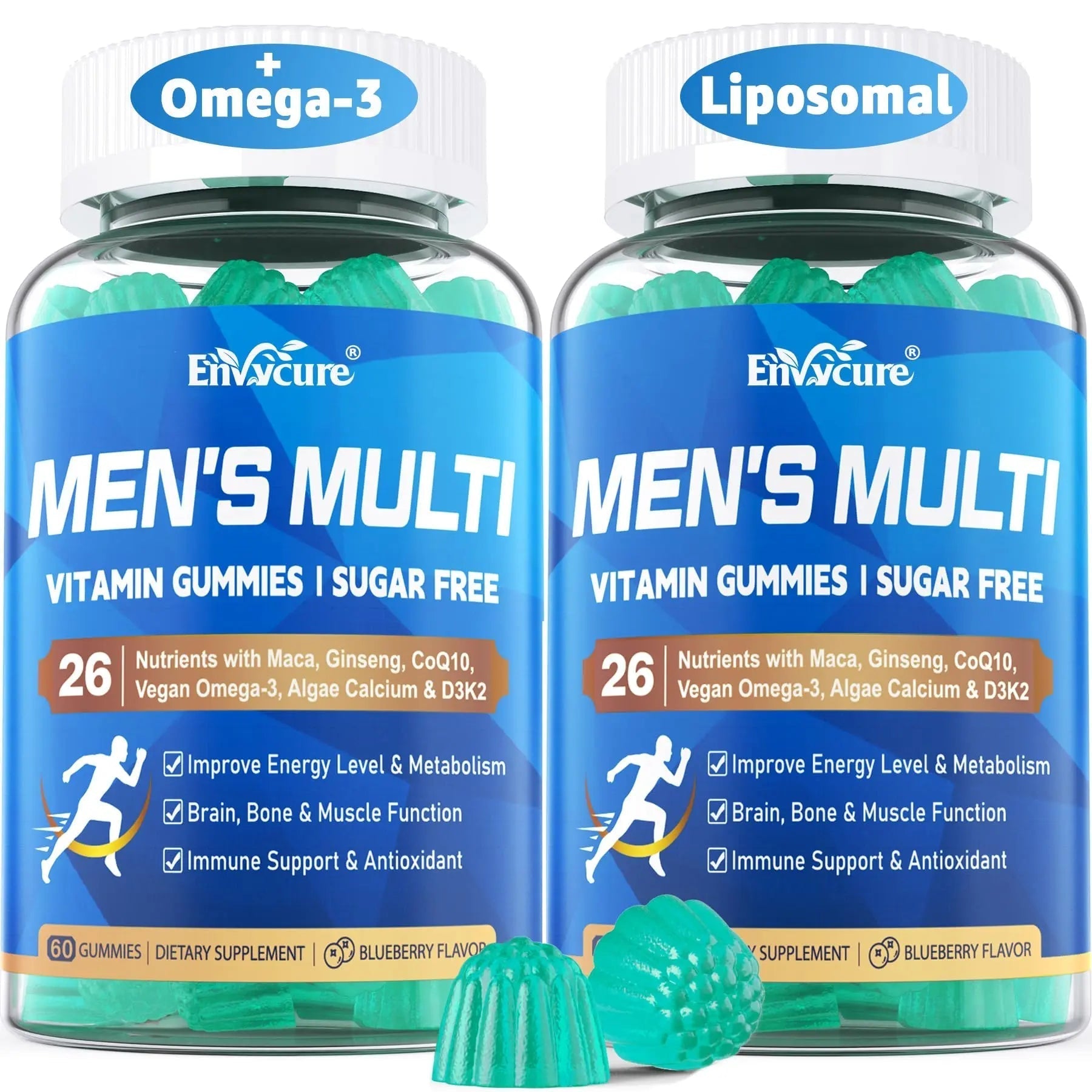 Methylated Multivitamin for Men Gummies, Vegan Omega 3, CoQ10, Zinc, Vitamin A C D3 K2 E B Complex, Calcium, Magnesium, Lycopene EnvyCure buy supplements canada