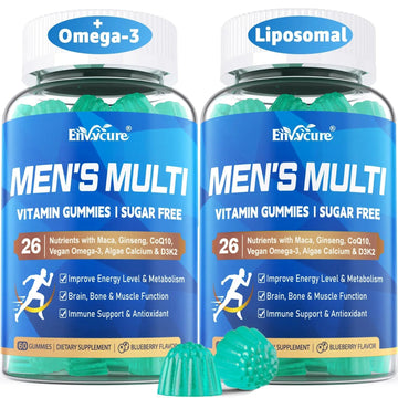 Methylated Multivitamin for Men Gummies, Vegan Omega 3, CoQ10, Zinc, Vitamin A C D3 K2 E B Complex, Calcium, Magnesium, Lycopene EnvyCure buy supplements canada