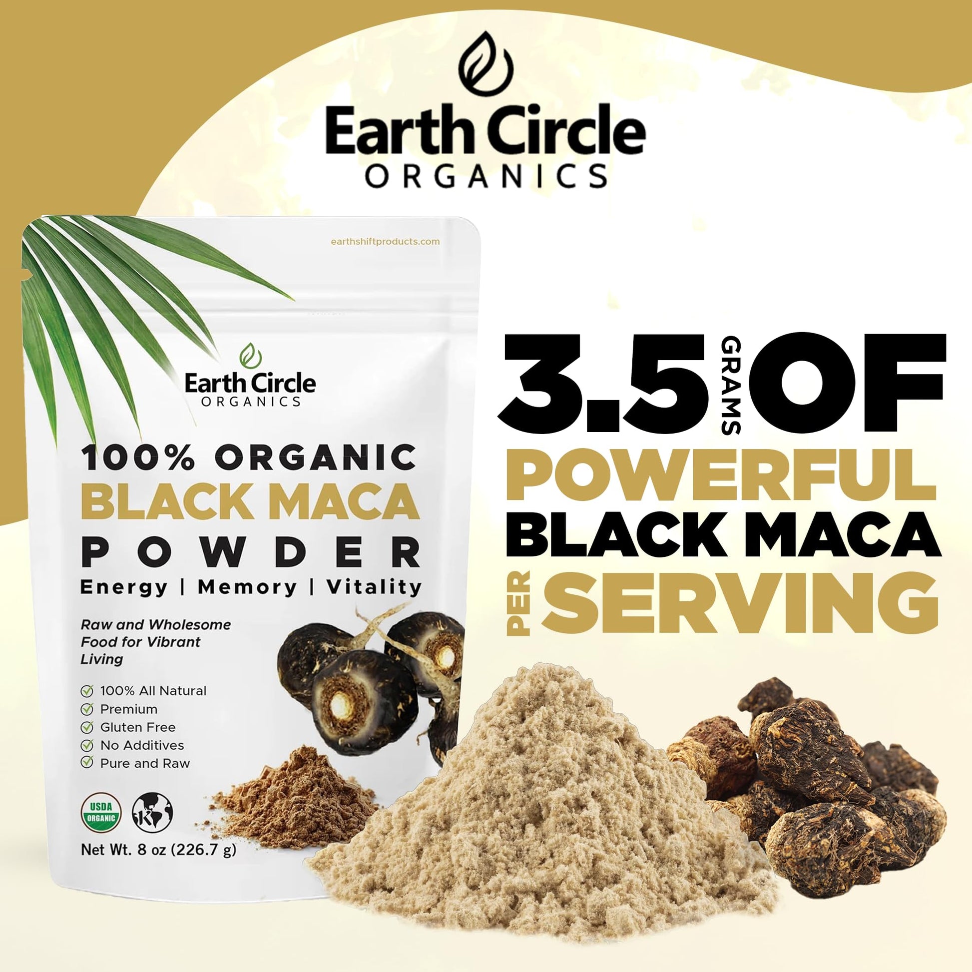 Organic Black Maca Peruvian Root Powder | Black Maca Root for Men | Natural Supplement | Essential Vitamins, Minerals & Fatty Acids Improved Energy | Immune Support (8oz, Pack of 1) Earth Circle Organics buy supplements canada