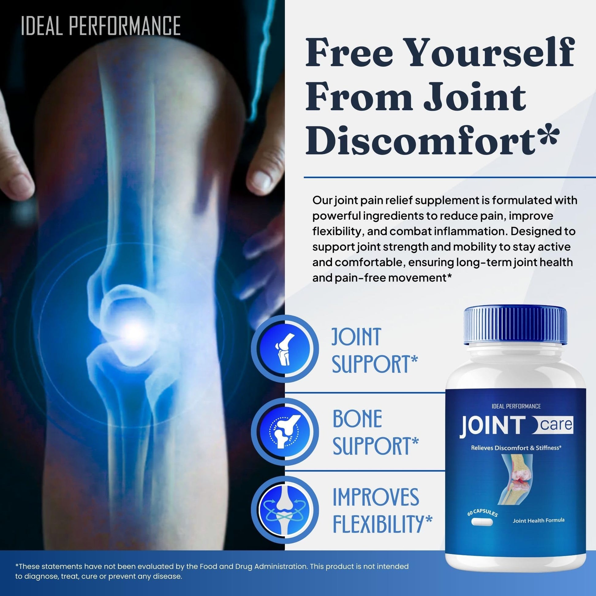 IDEAL PERFORMANCE Joint Care Support Capsules, JointCare Supplement Pills All Natural Formula to Fortify Bones & Bolster Flexibility - Maximum Strength, Joint Care Support Reviews (5 Pack) IDEAL PERFORMANCE buy supplements canada