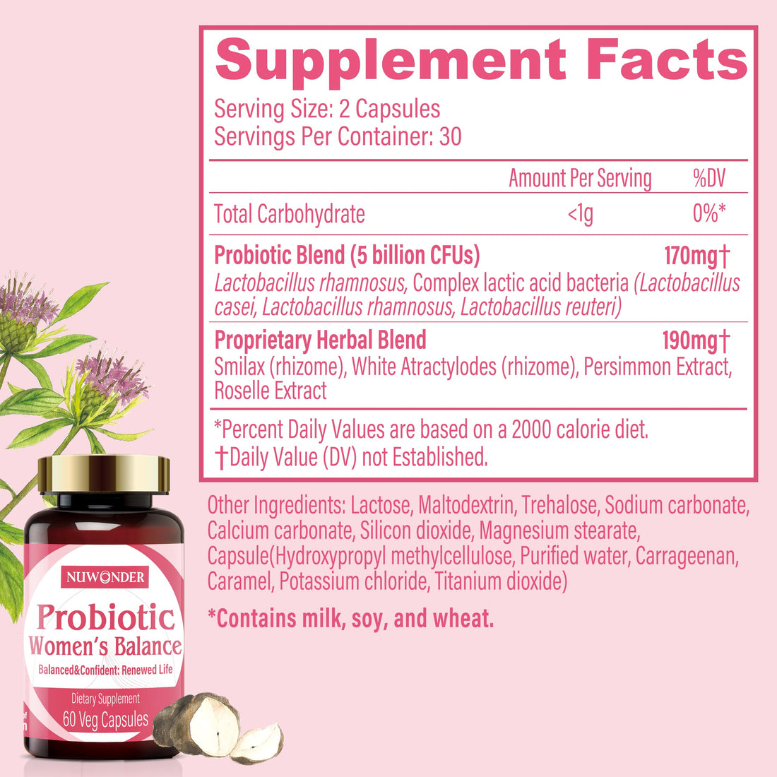 NUWONDER Women's probiotic - Natural Vaginal Support Supplement, Balanced & Confident NUWONDER buy supplements canada