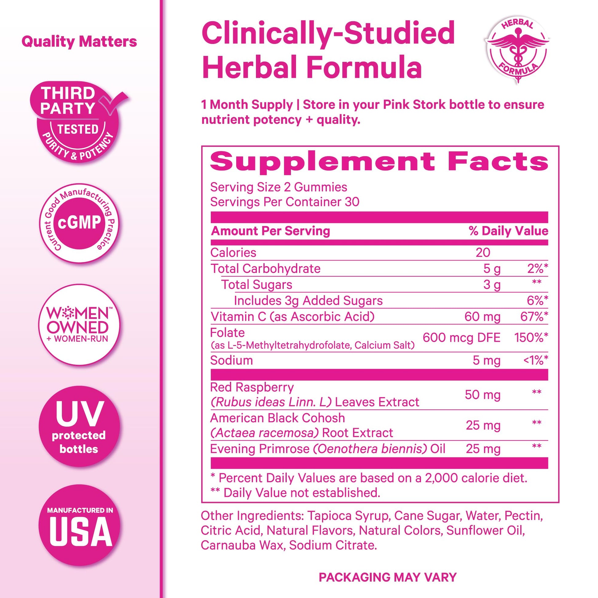 Pink Stork Hormone Balance Gummies for Women – PMS, Menopause & Estrogen Support – Mood, Bloating, Hot Flashes & Energy – Red Raspberry Leaf, Black Cohosh, Primrose – 60 Vegan Gummies Pink Stork buy supplements canada