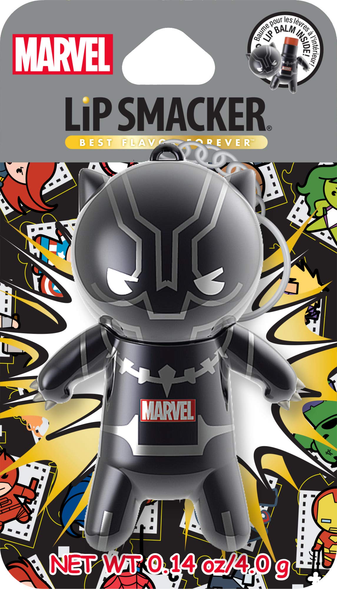 Lip Smacker Marvel Lip Balm Keychain, Clear & Glossy, Fun & Giftable, Cruelty Free - Black Panther Lip Smacker buy supplements canada