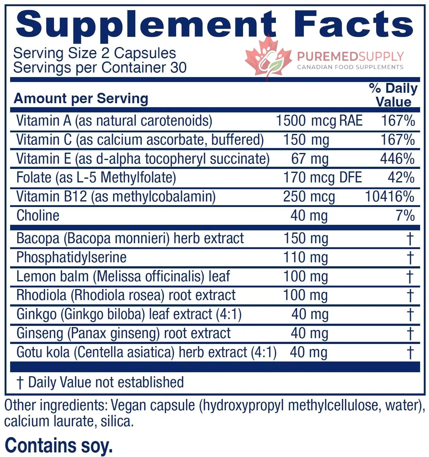 Vitanica MindBlend, Brain Support, Vegan, 60 Capsules Vitanica buy supplements canada