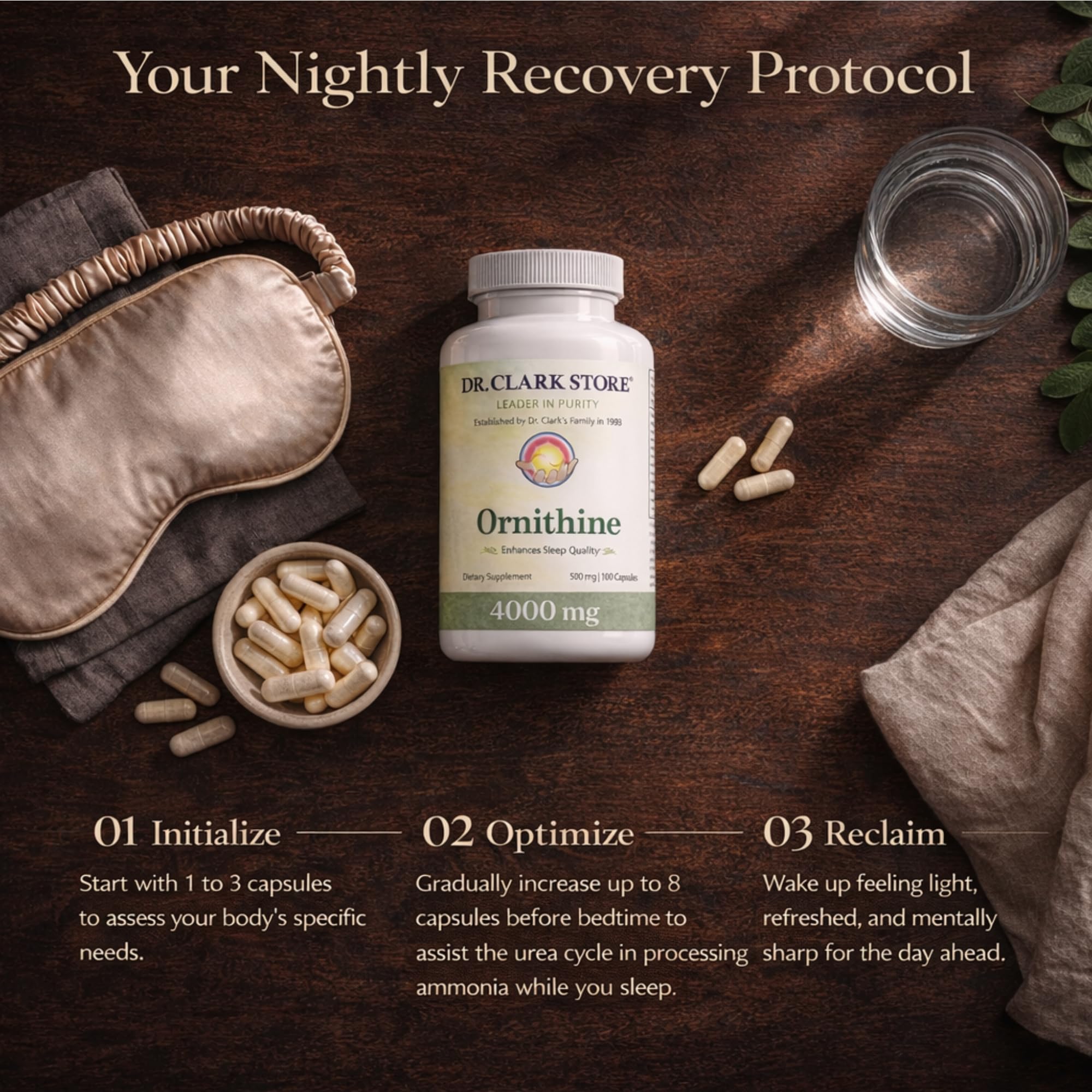Dr Clark Ornithine Dietary Supplement - Gluten Free, Natural Sleep Aid, Promotes Protein Metabolism, Cleansing and Detoxification, 500mg, 100 Gelatin Capsules Dr Clark Store buy supplements canada