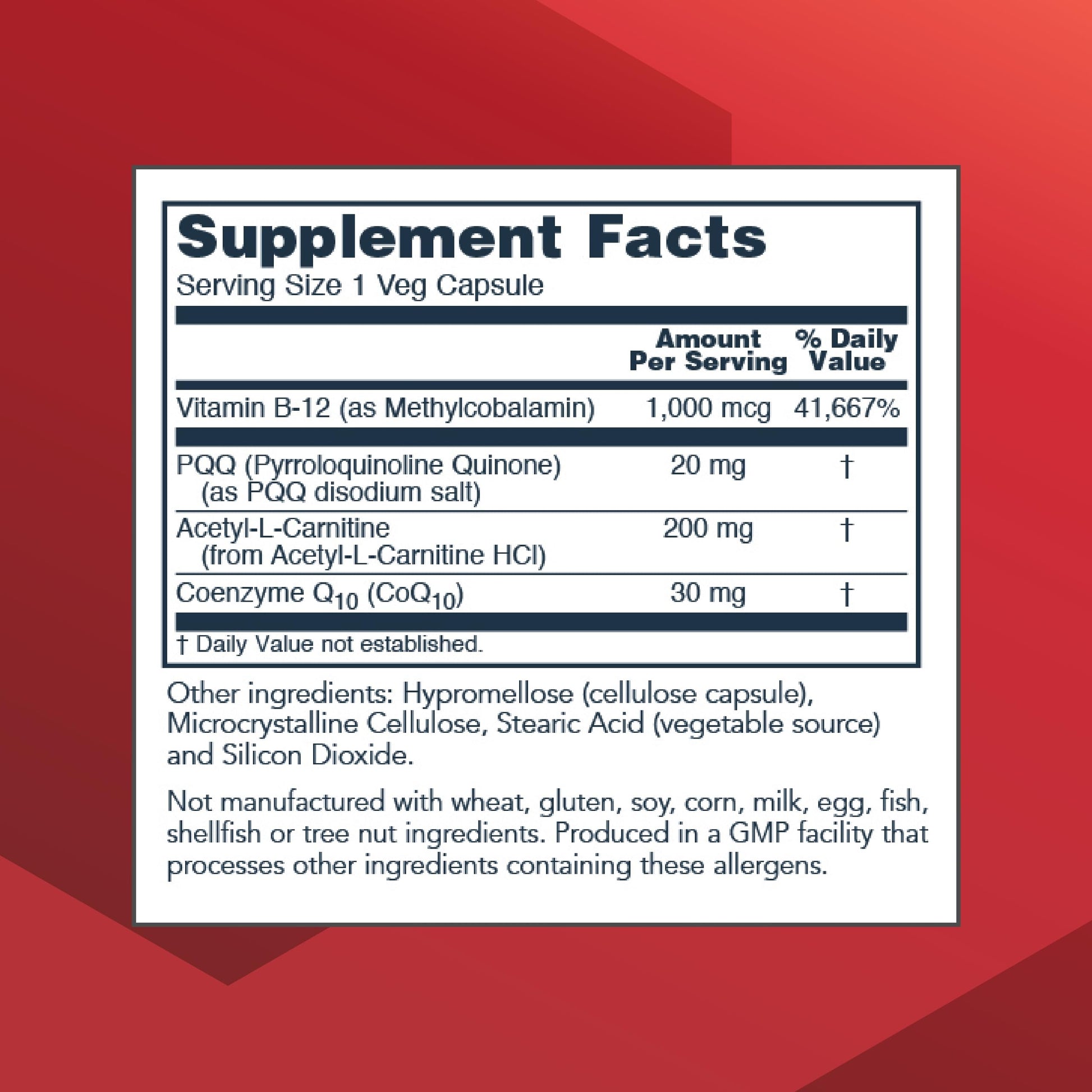 PROTOCOL FOR LIFE BALANCE PQQ Complex - Mitochondrial Health - with CoQ10 & L Carnitine - B Vitamin - Supplement for Energy - 30 Veg Caps PROTOCOL FOR LIFE BALANCE buy supplements canada