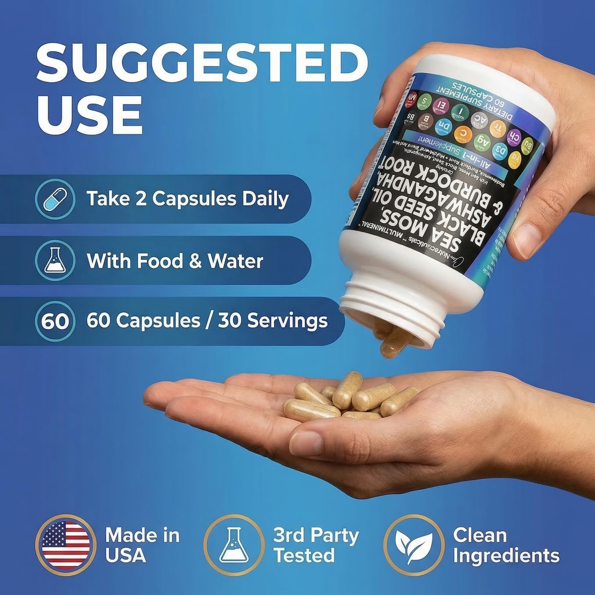 Clean Nutraceuticals Sea Moss Black Seed Oil Ashwagandha Turmeric Bladderwrack Burdock & Vitamin C Vitamin D3 with Elderberry Clean Nutraceuticals buy supplements canada