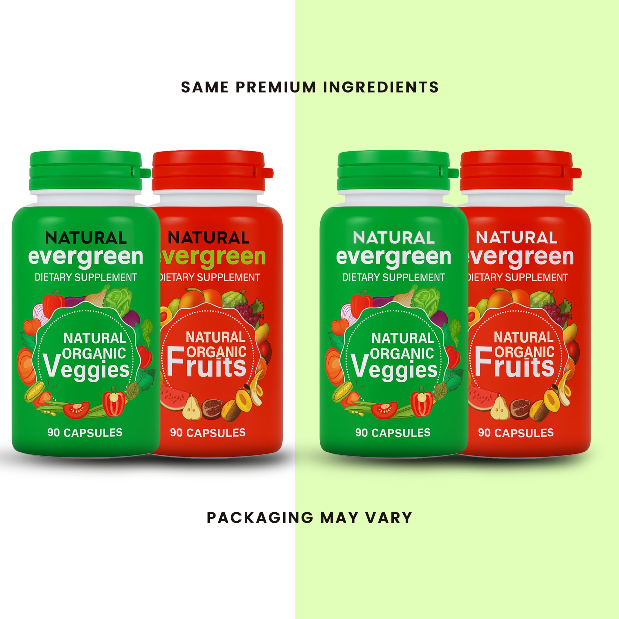 Fruit and Veggies Supplement – 100% Natural Super Greens Blend with Fruits & Vegetables | Veggie Capsules for Adults & Kids | Daily Nutrient Support Packed with Natural Vitamins & Minerals Natural Evergreen buy supplements canada